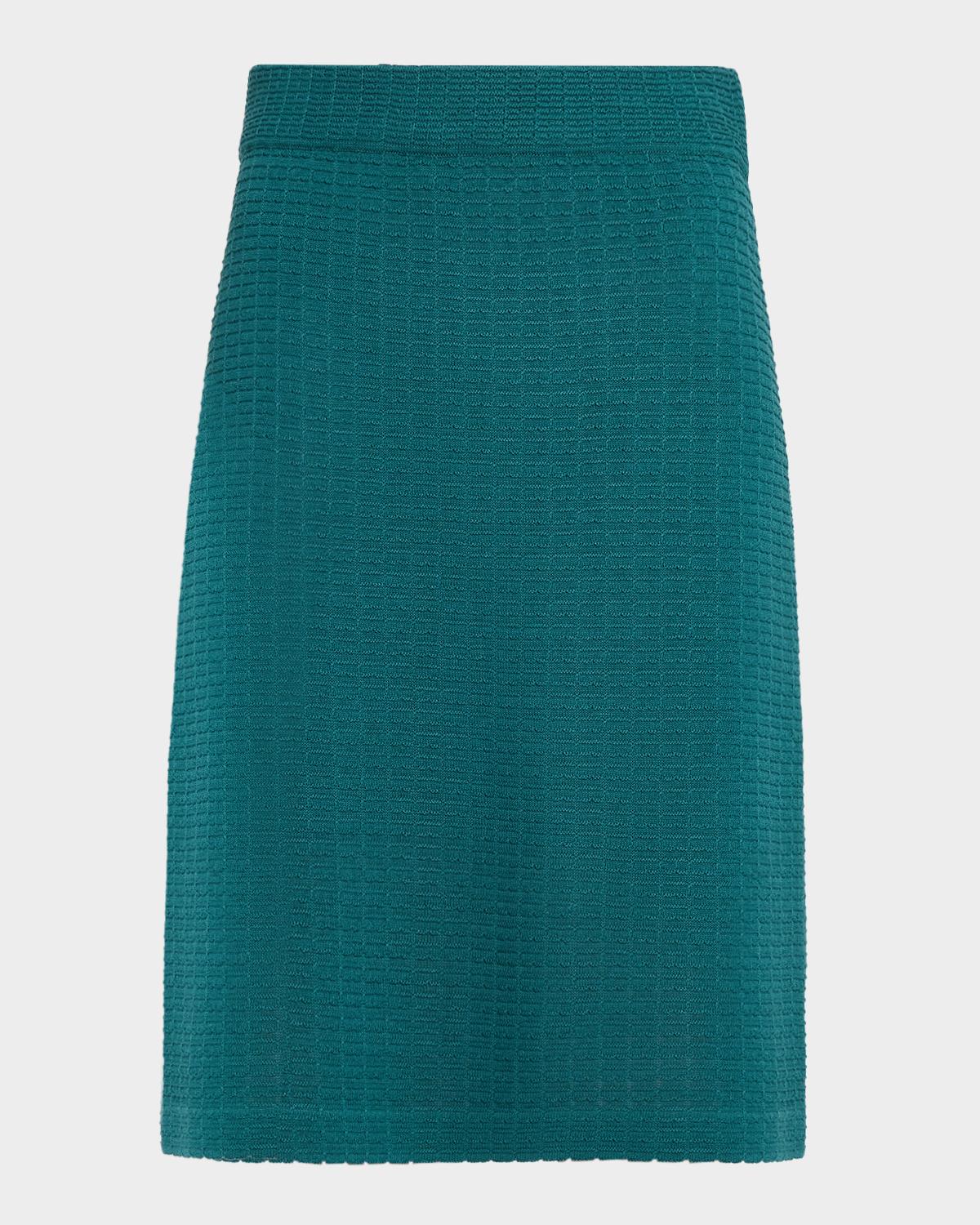 Misook Straight Textured Knit Skirt