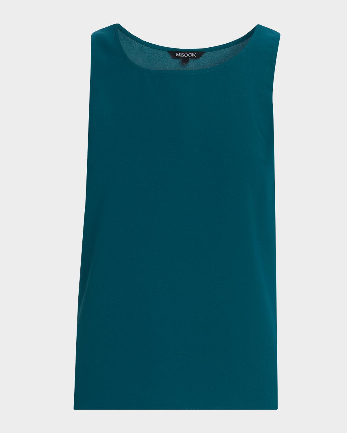 Misook Scoop-Neck Crepe De Chine Tank
