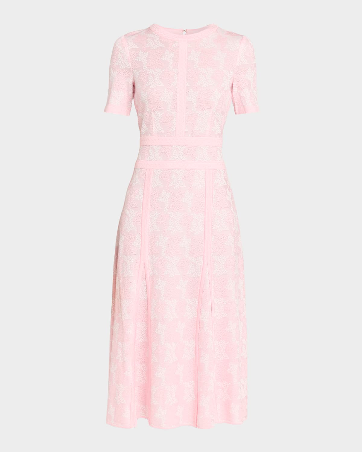 Misook Intarsia-Knit Godet Midi Dress