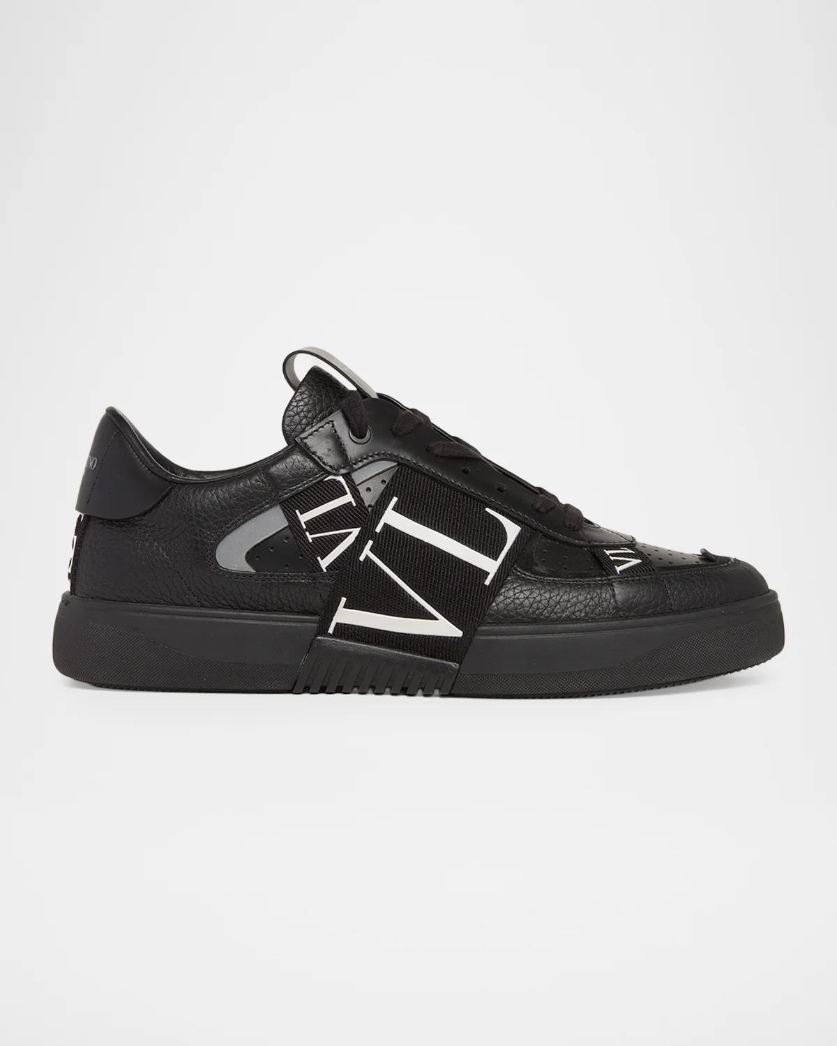 Men & apos;s VL7N Logo-Web Leather Sneakers