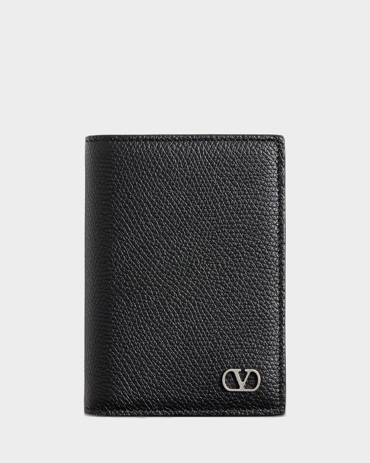 Valentino Garavani Men 's VLogo Signature Card Holder in Grainy Calfskin | Thumbnail 2 Valentino Garavani Men 's VLogo Signature Card Holder in Grainy Calfskin | Thumbnail 2