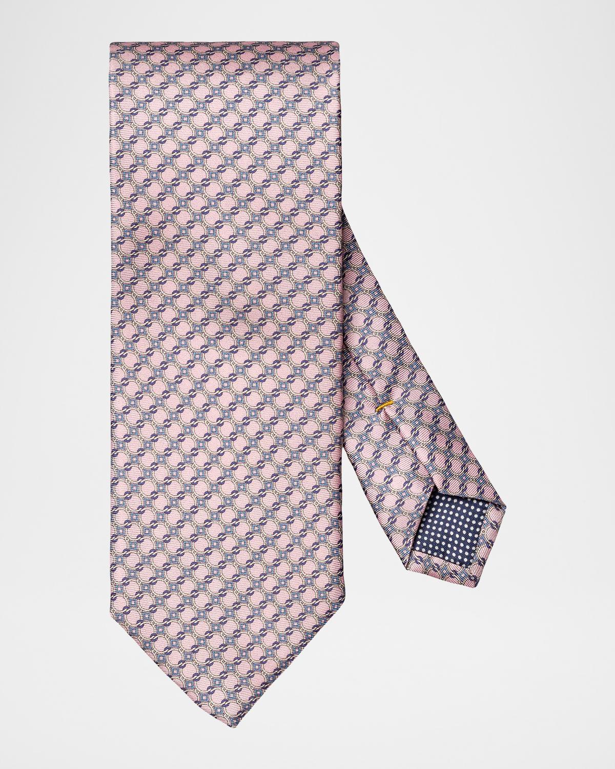 Eton Men's Geometric Circle Print Silk Tie