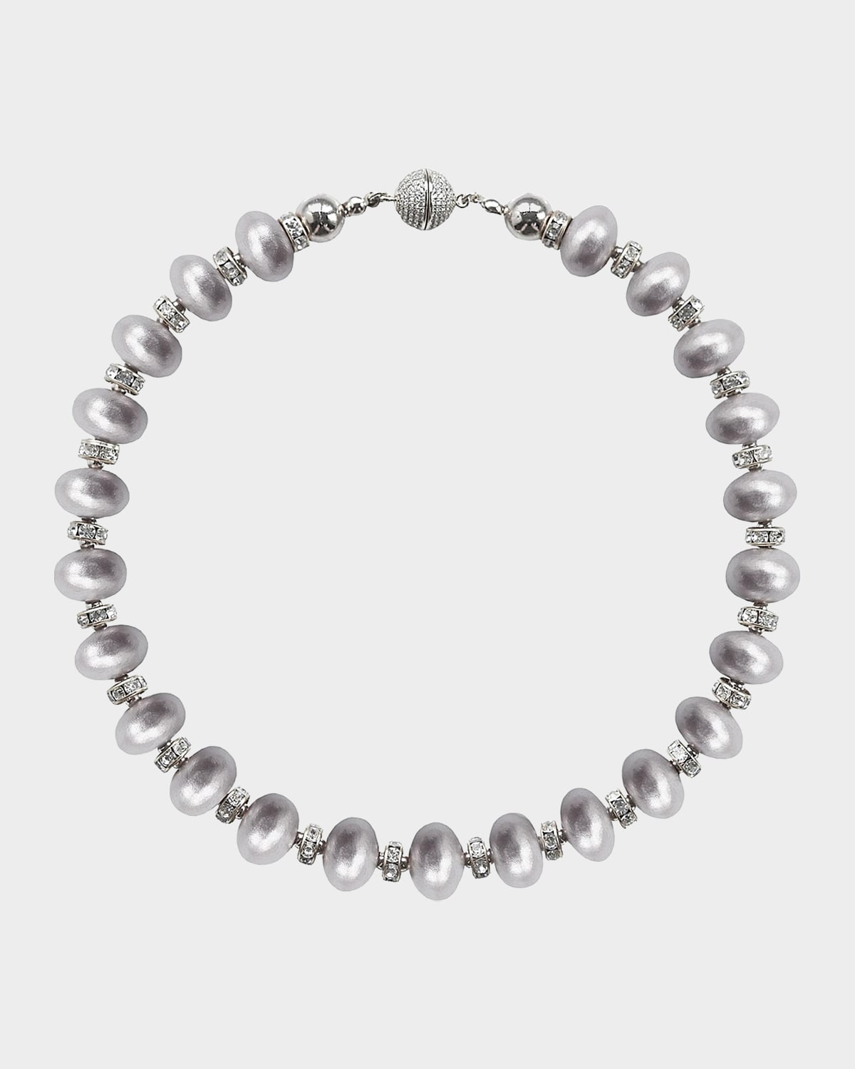 Saule Label Mika Silvertone, Wood & Crystal Beaded Bracelet