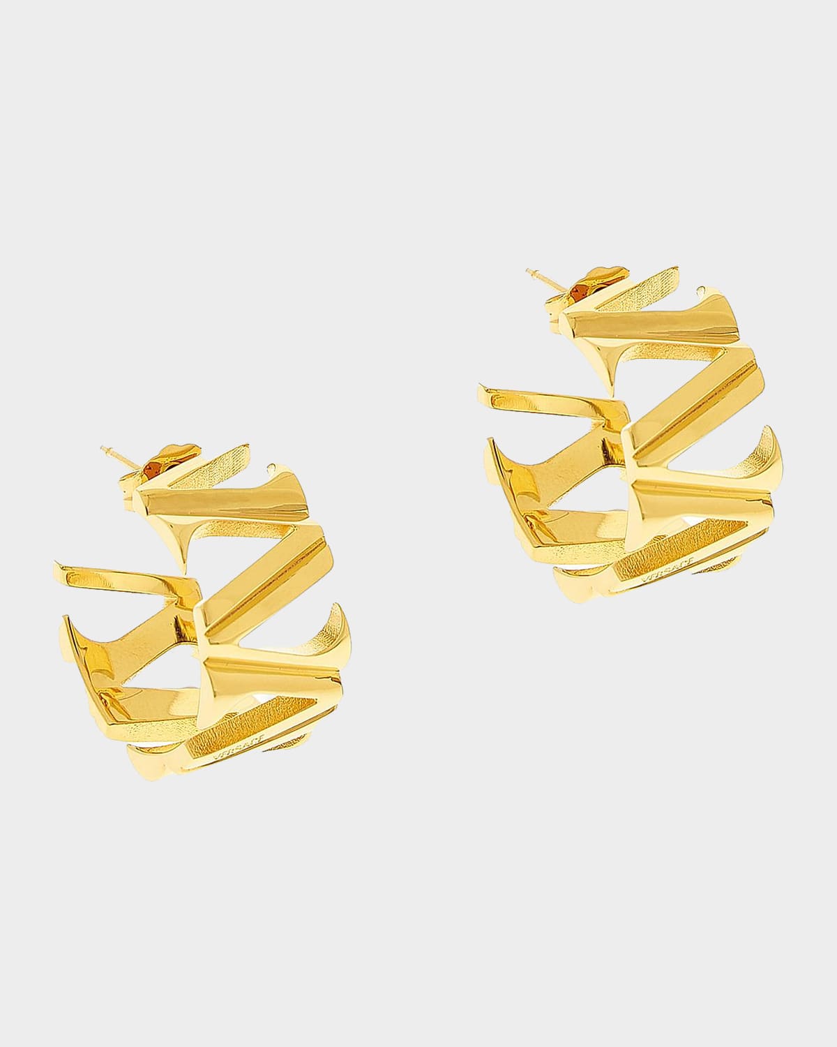 Versace V Goldtone Hoop Earrings