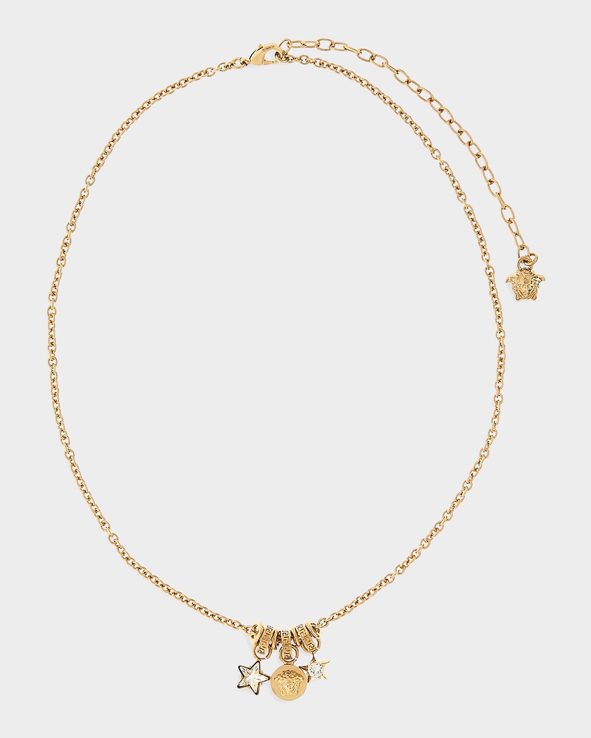 Versace Medusa Star Goldtone & Glass Charm Necklace