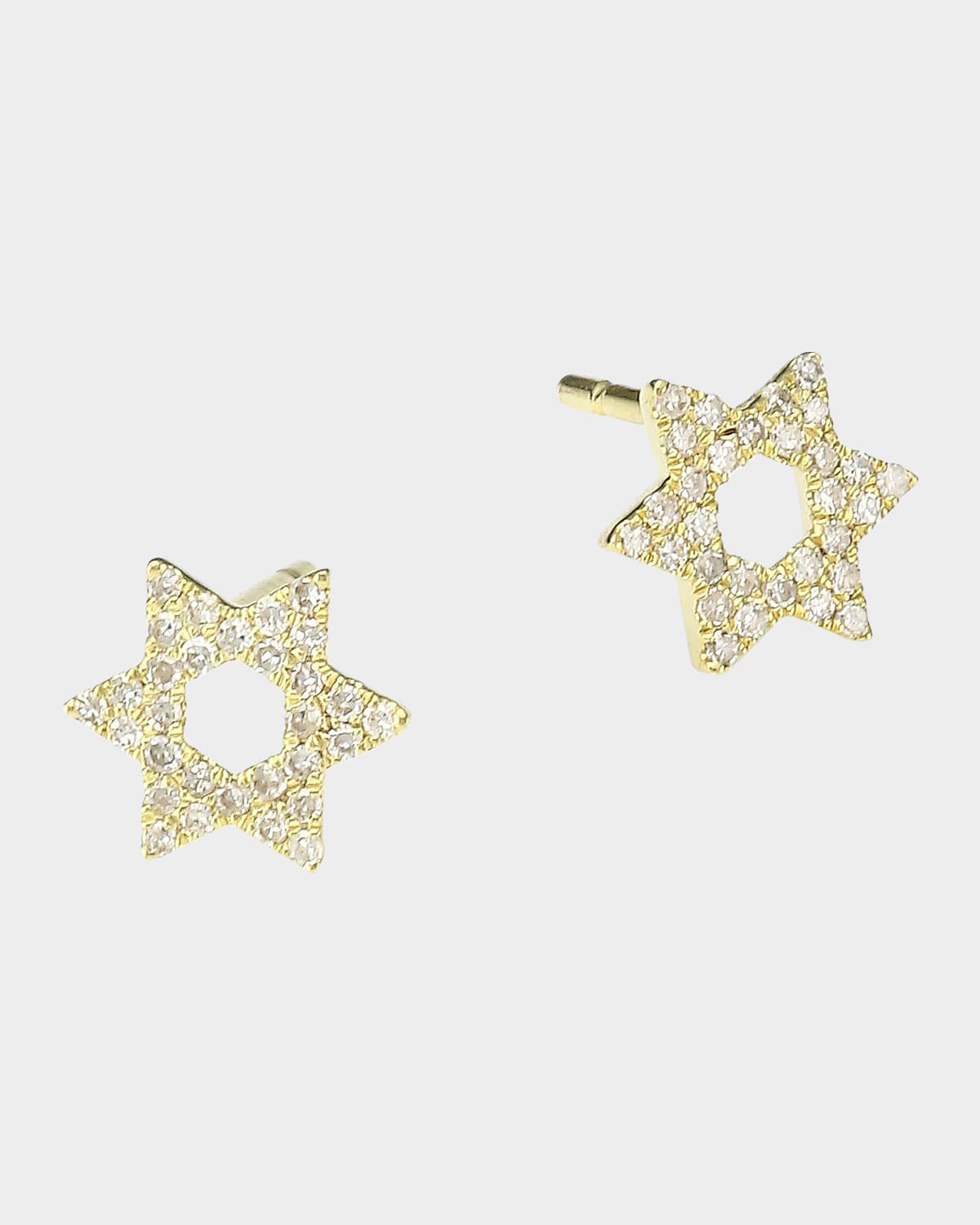 Meira T 14K Yellow Gold & Diamond Star Of David Stud Earrings