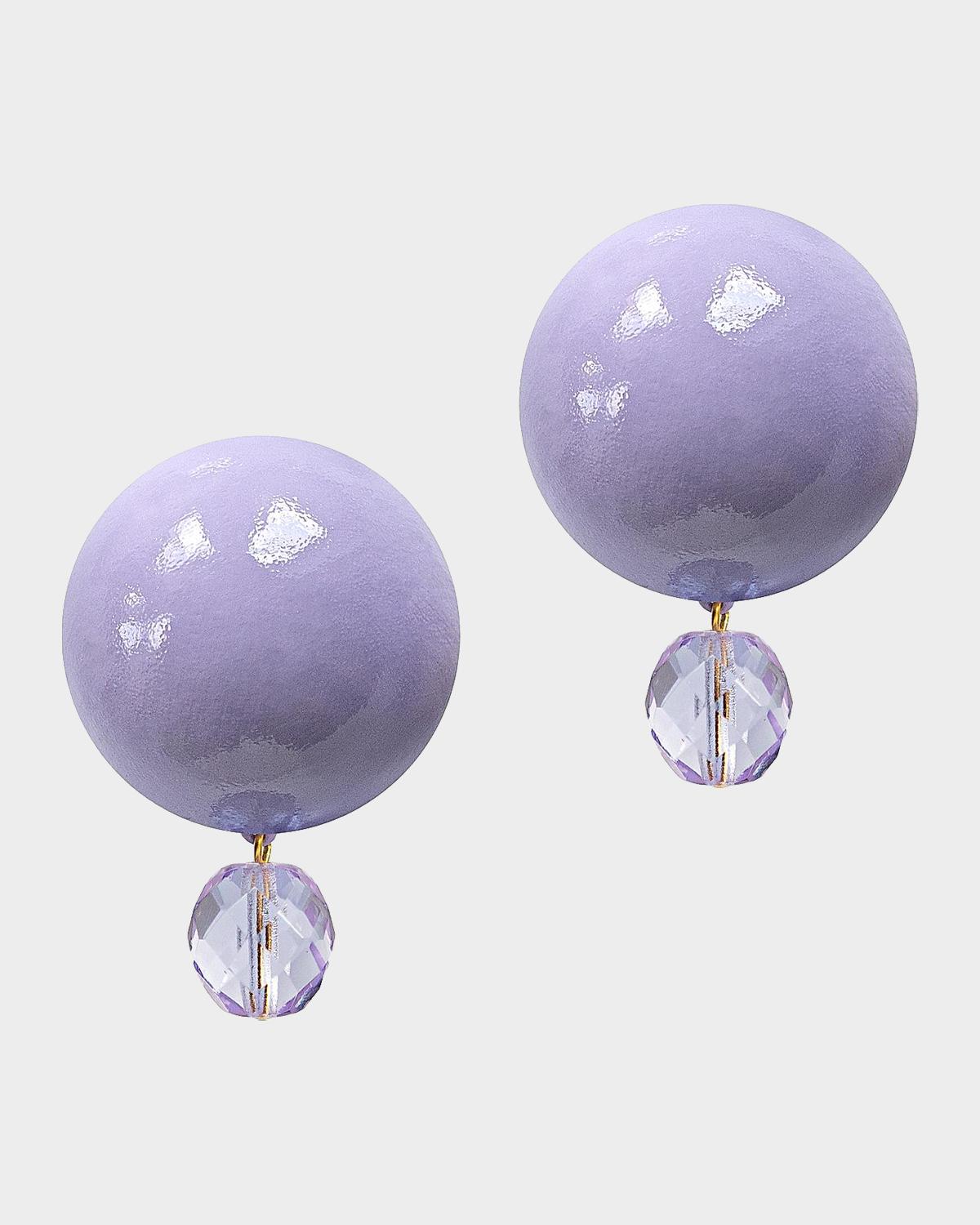 Luna 18K-Gold-Plated, Wood & Glass Beaded Drop Earrings