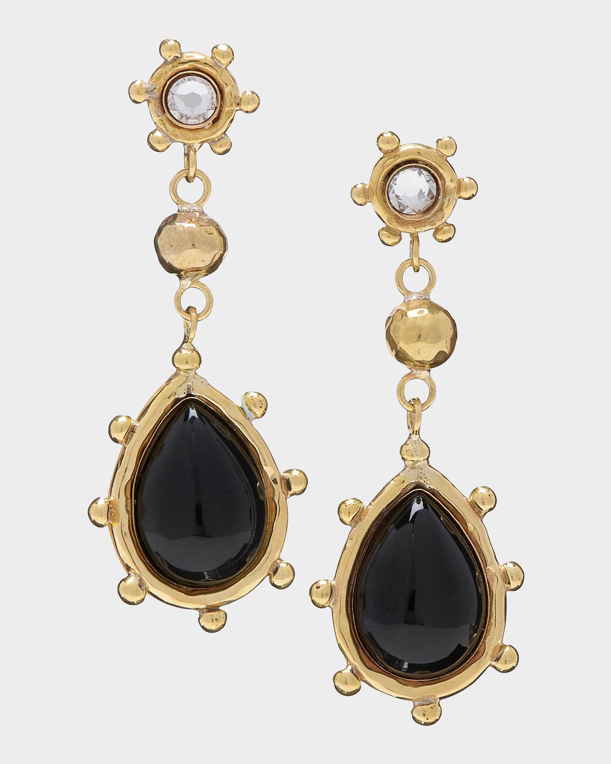 Kaja Black Onyx Teardrop Earrings