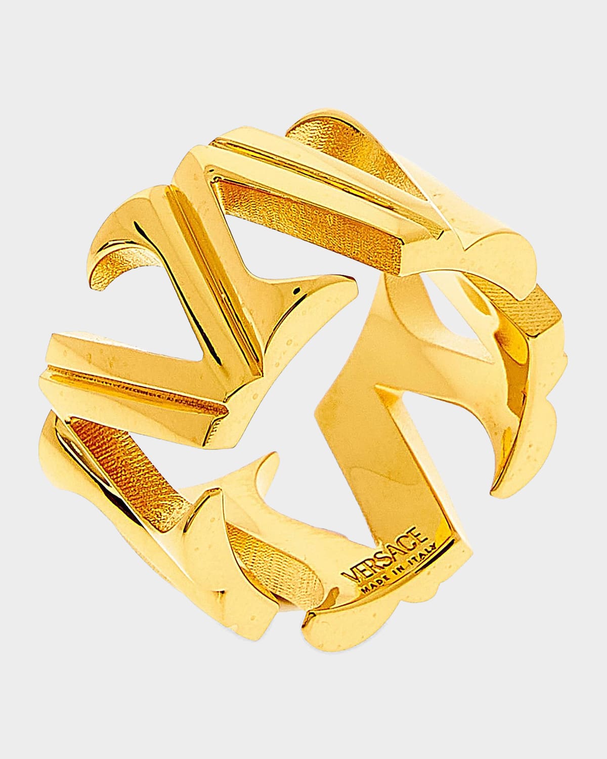 Versace V Goldtone Ring