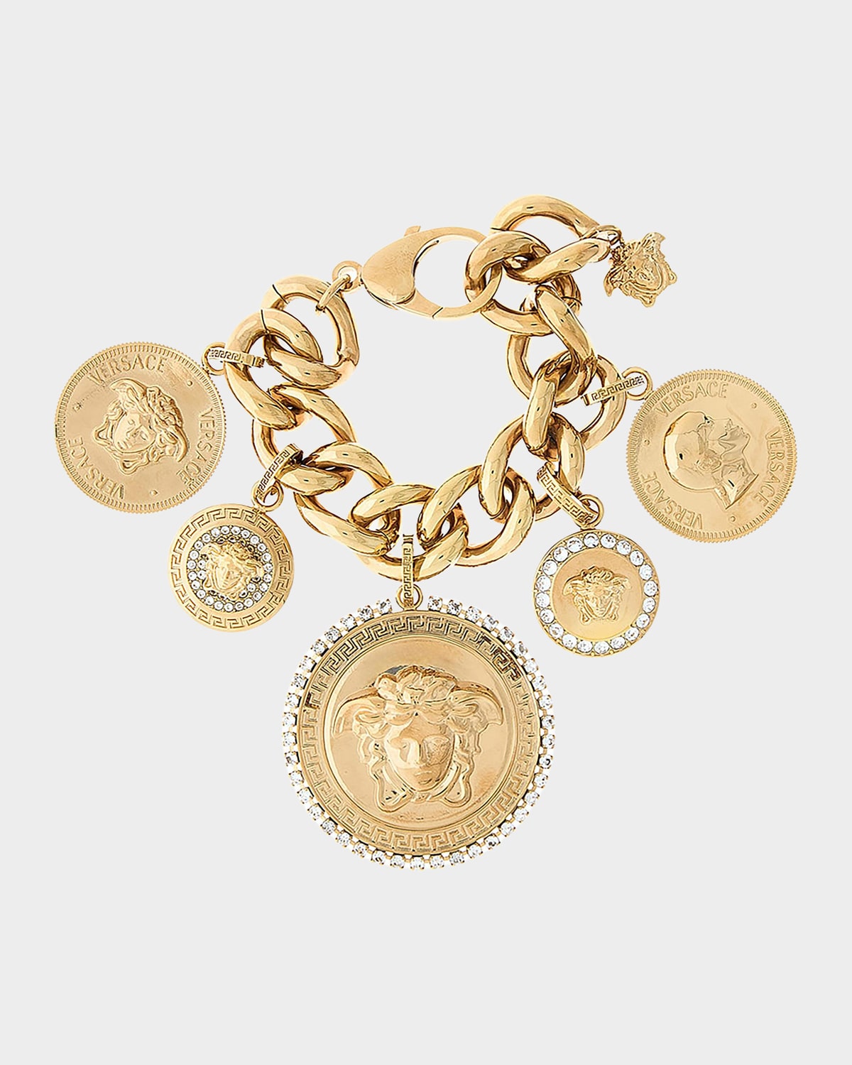 Versace Medusa Goldtone & Glass Bracelet