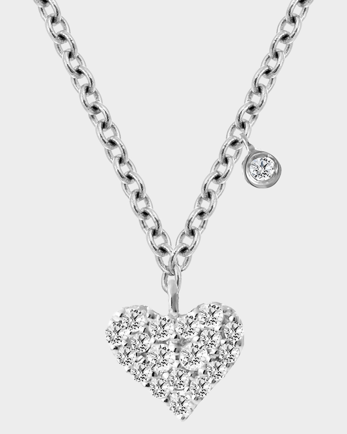 Meira T 18K White Gold & 0.10 TCW Diamond Heart Pendant Necklace