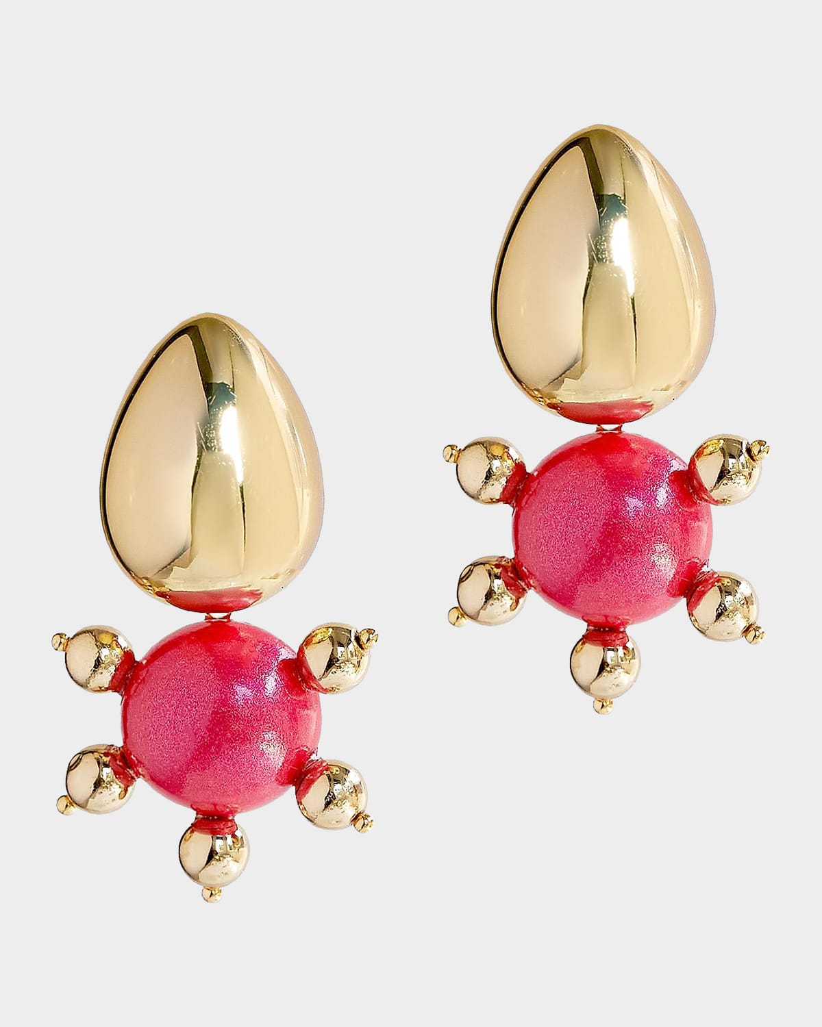 Saule Label La Dolce Vita Tulia 18K-Gold-Plated & Wood Drop Earrings