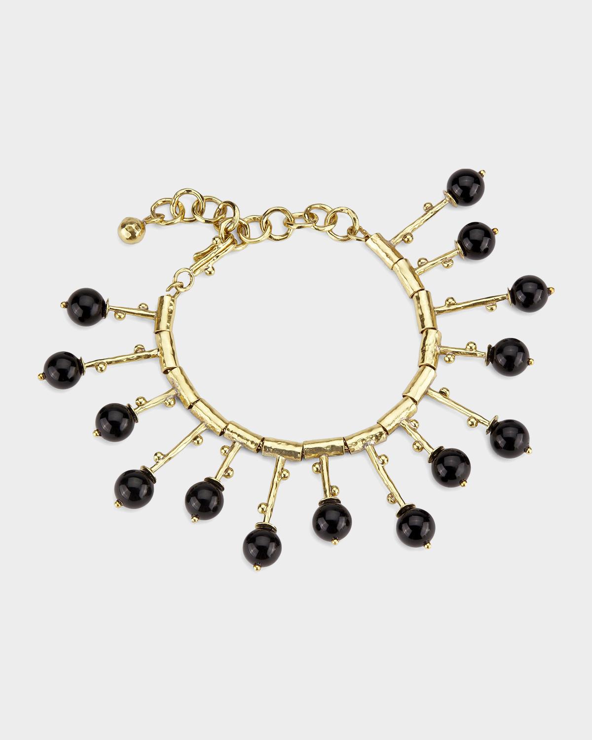 Navi Goldtone &amp; Black Onyx Bracelet