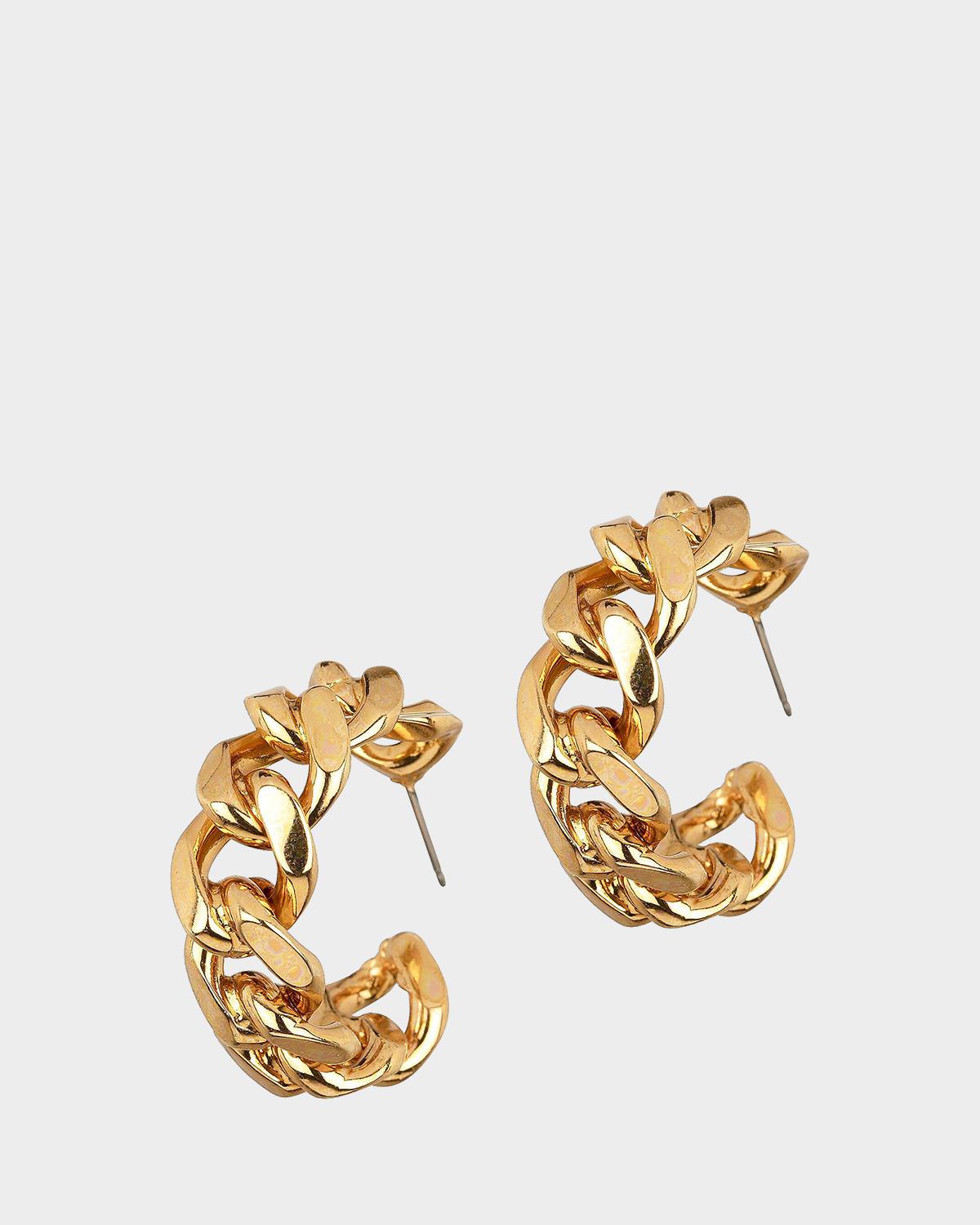 18K Gold-Plated Chain Hoop Earrings