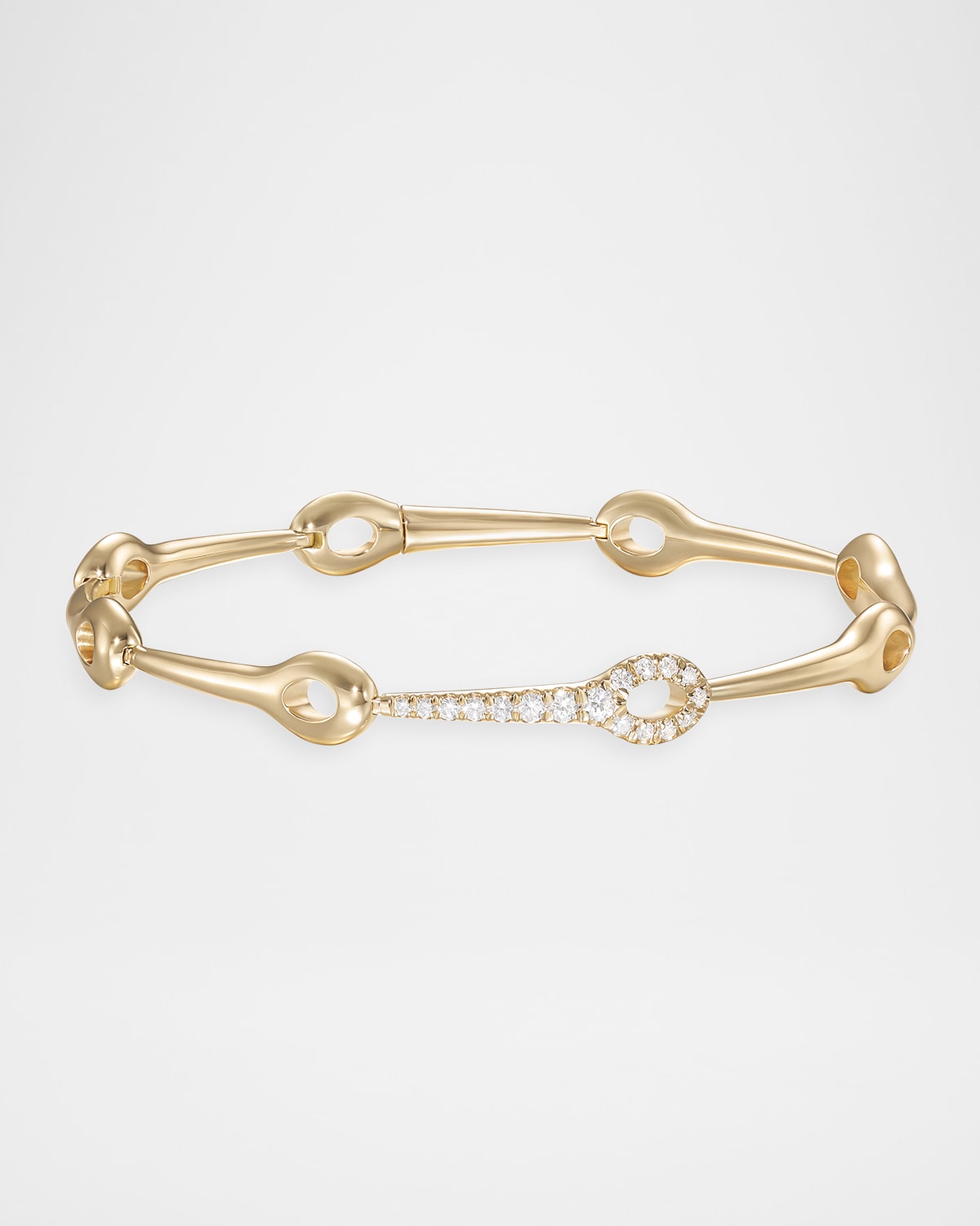 Melissa Kaye 18K Lola Needle Link Bracelet with Diamonds