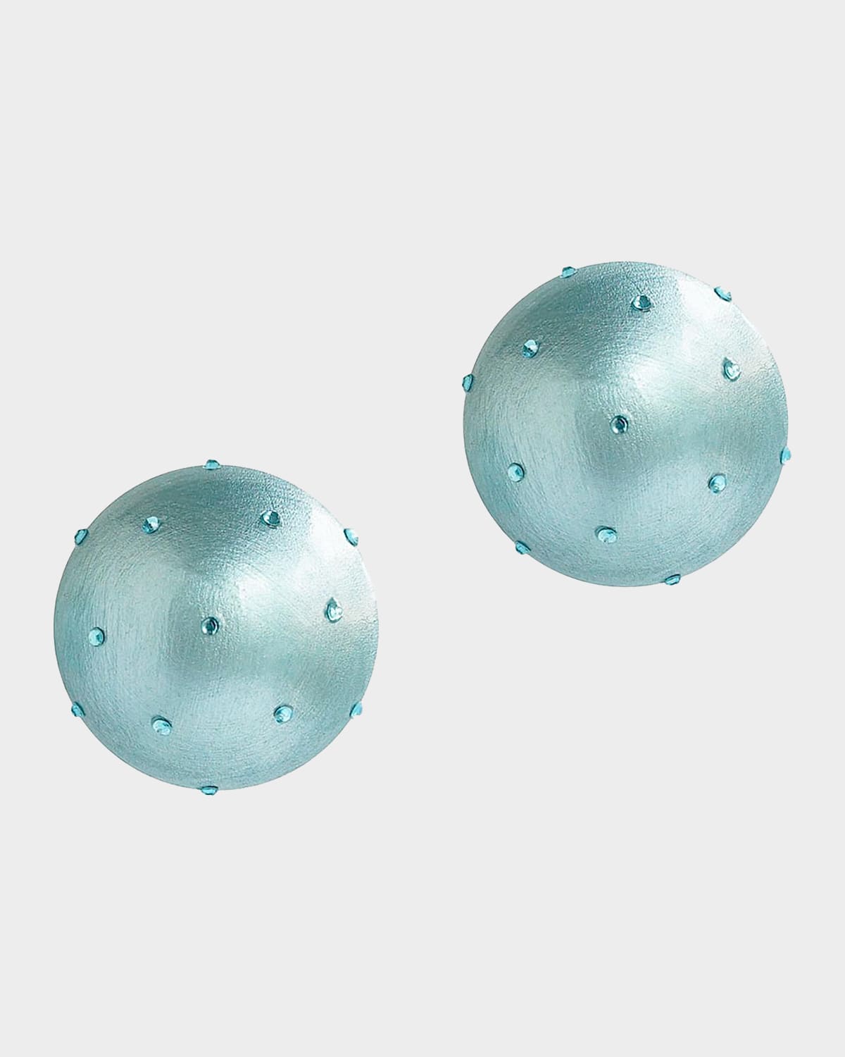 Saule Label Wood and Rhinestone Gaia Mini Stud Earrings with Platinum-Plated Posts