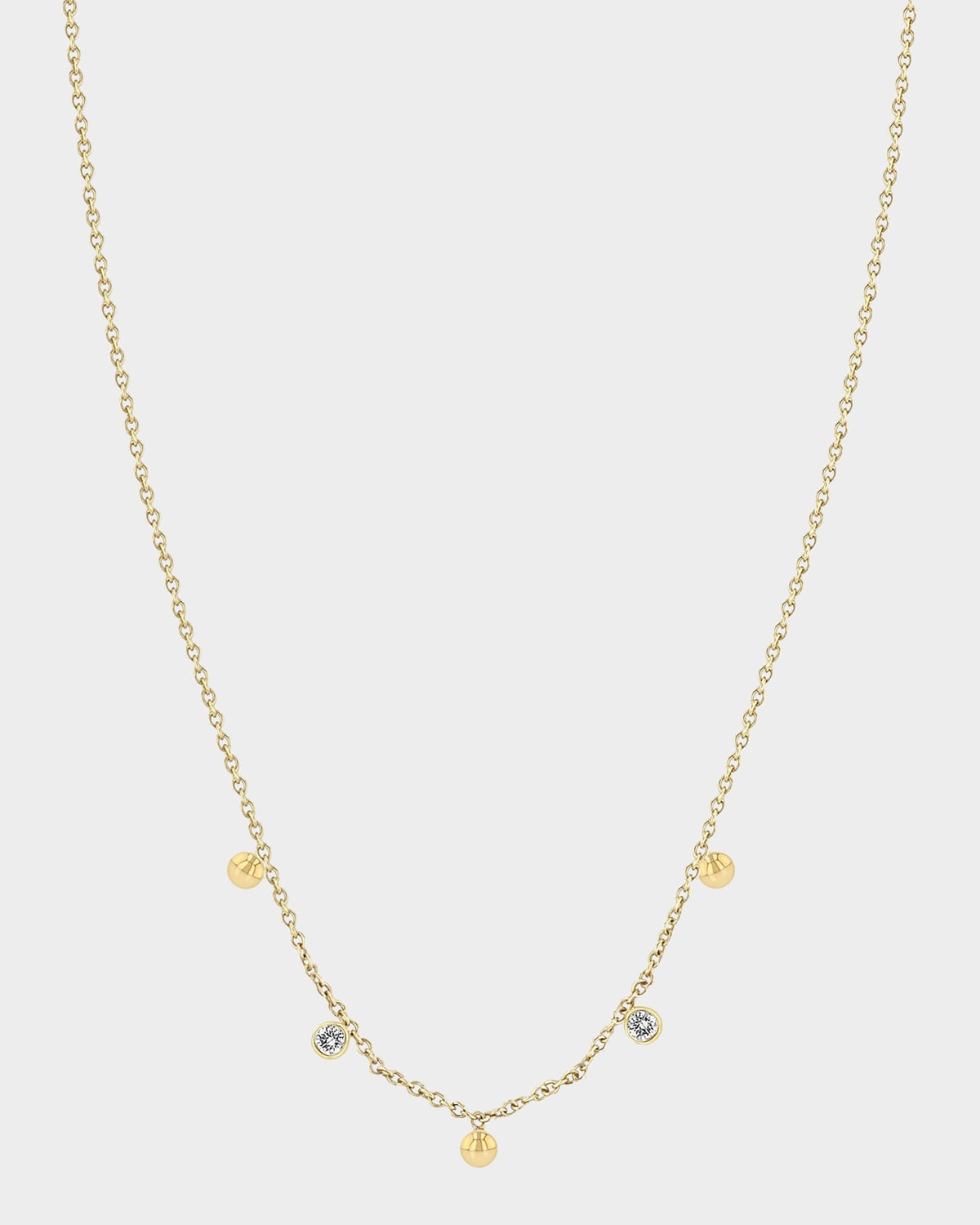 Zoe Chicco 14K Gold Beads and Diamond Necklace