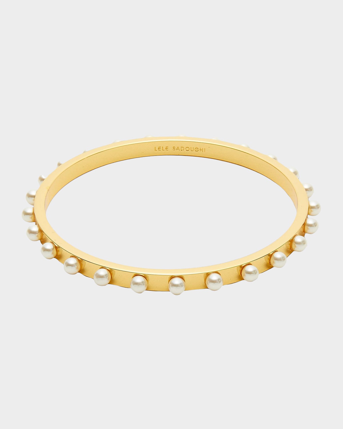 Lele Sadoughi Track 14K Gold-Plated & Acrylic Pearl Bangle