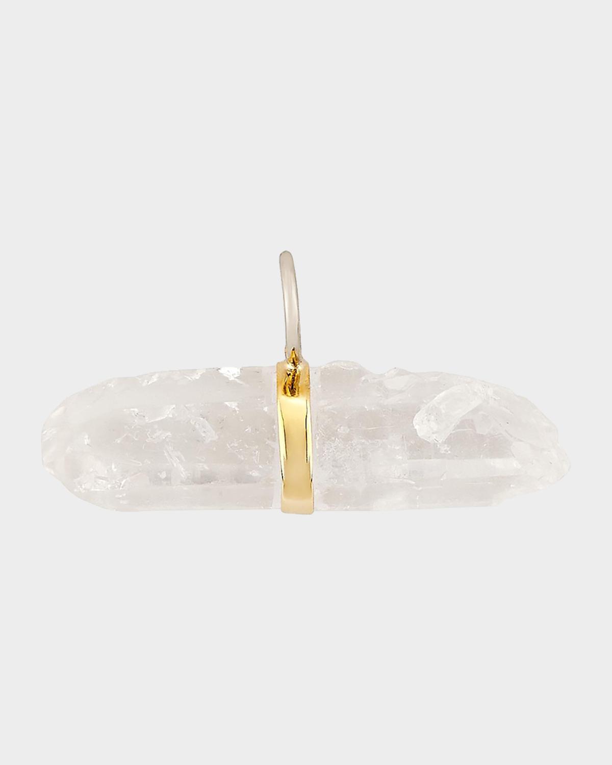 14K Crystal Quartz Bar Charm