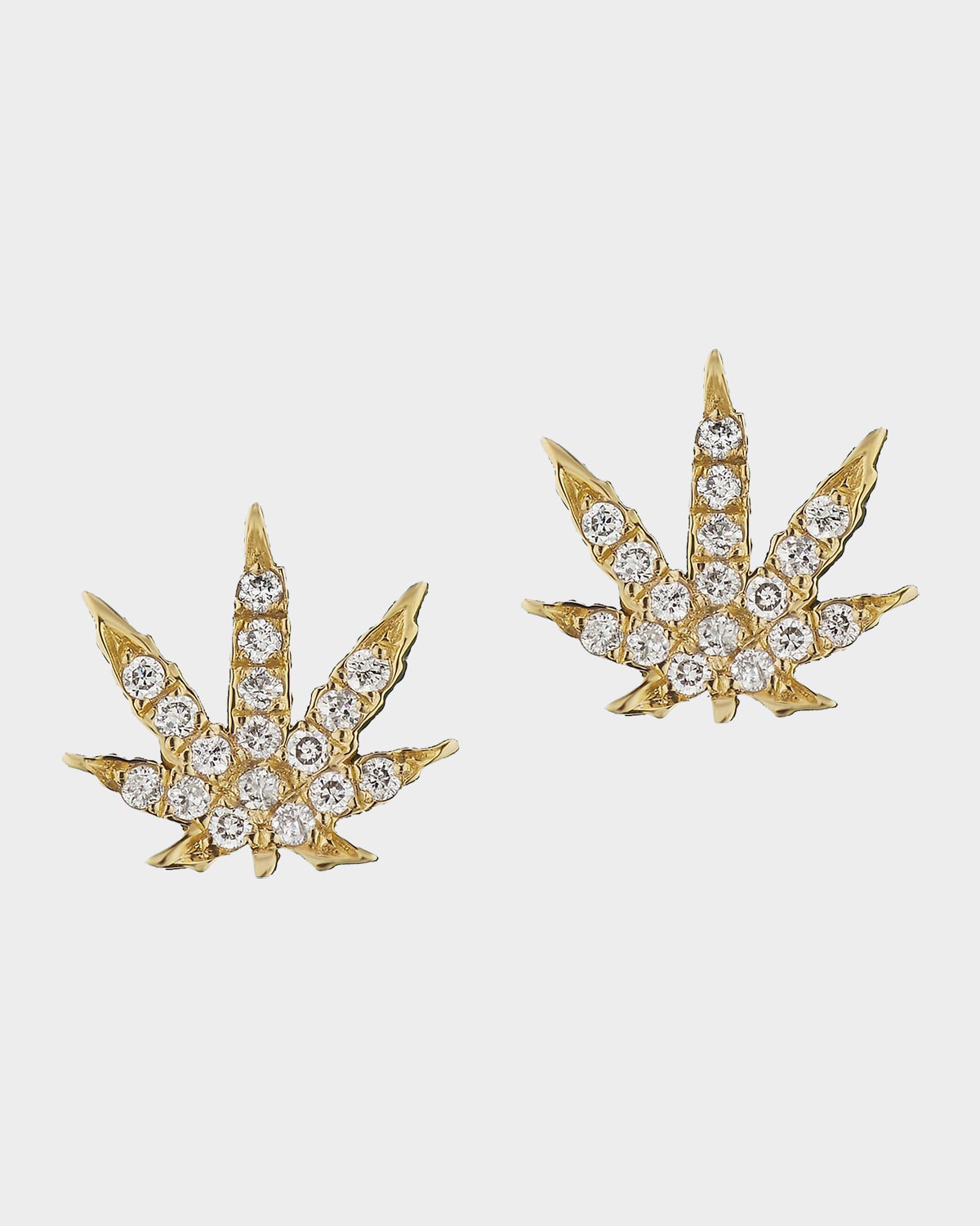 Sorellina 18K Gold Diamond Amuleti Signet Stud Earrings