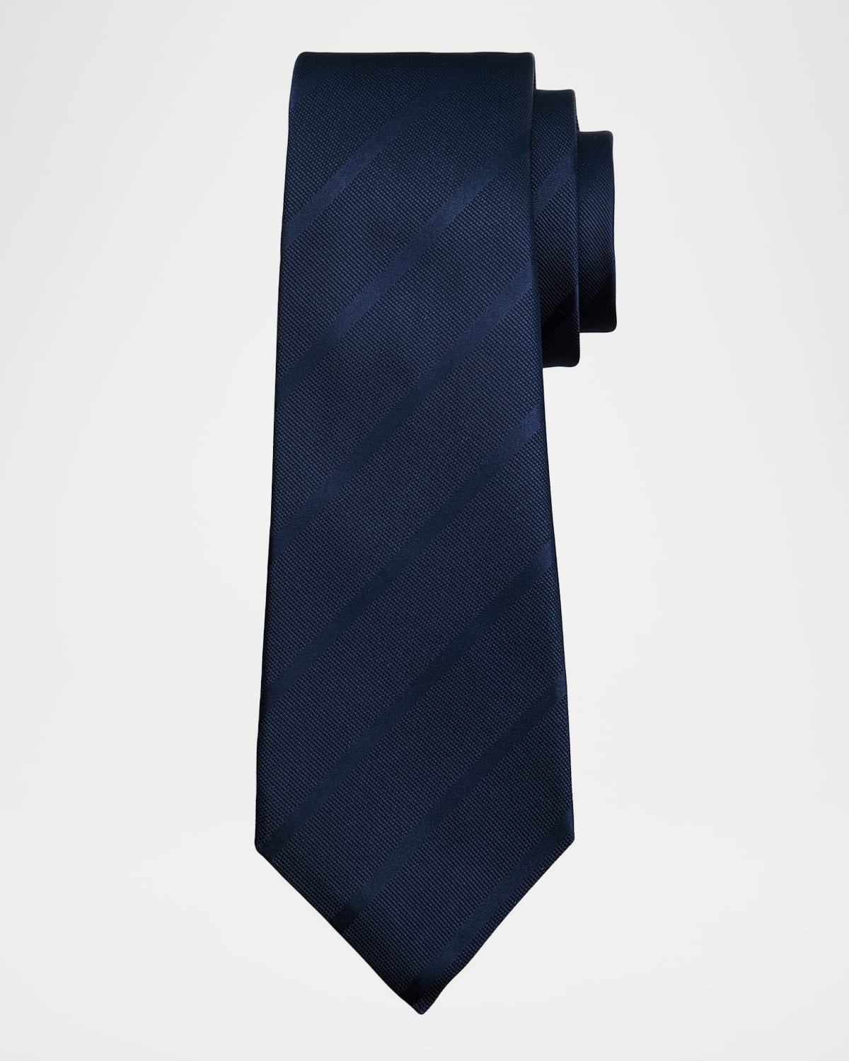 Kiton Men & Apos;s Tonal Stripe Silk 7-fold Tie In Blue