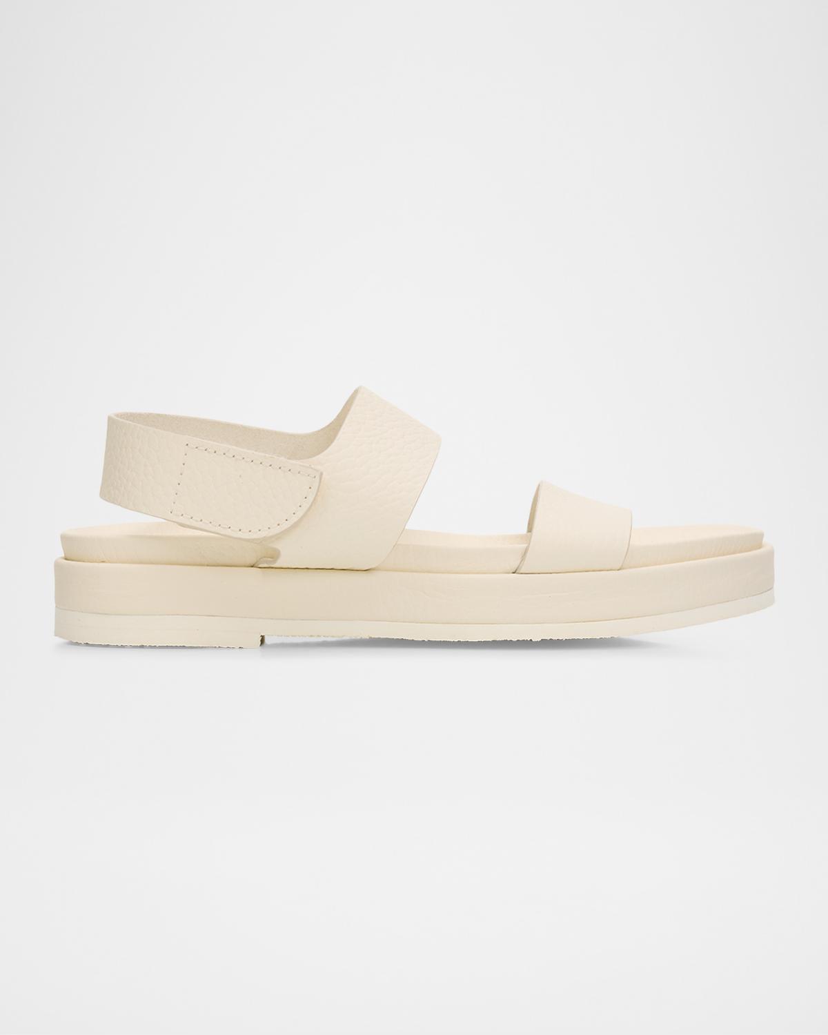 Pedro Garcia Jamili Leather Double-Band Flat Sandals