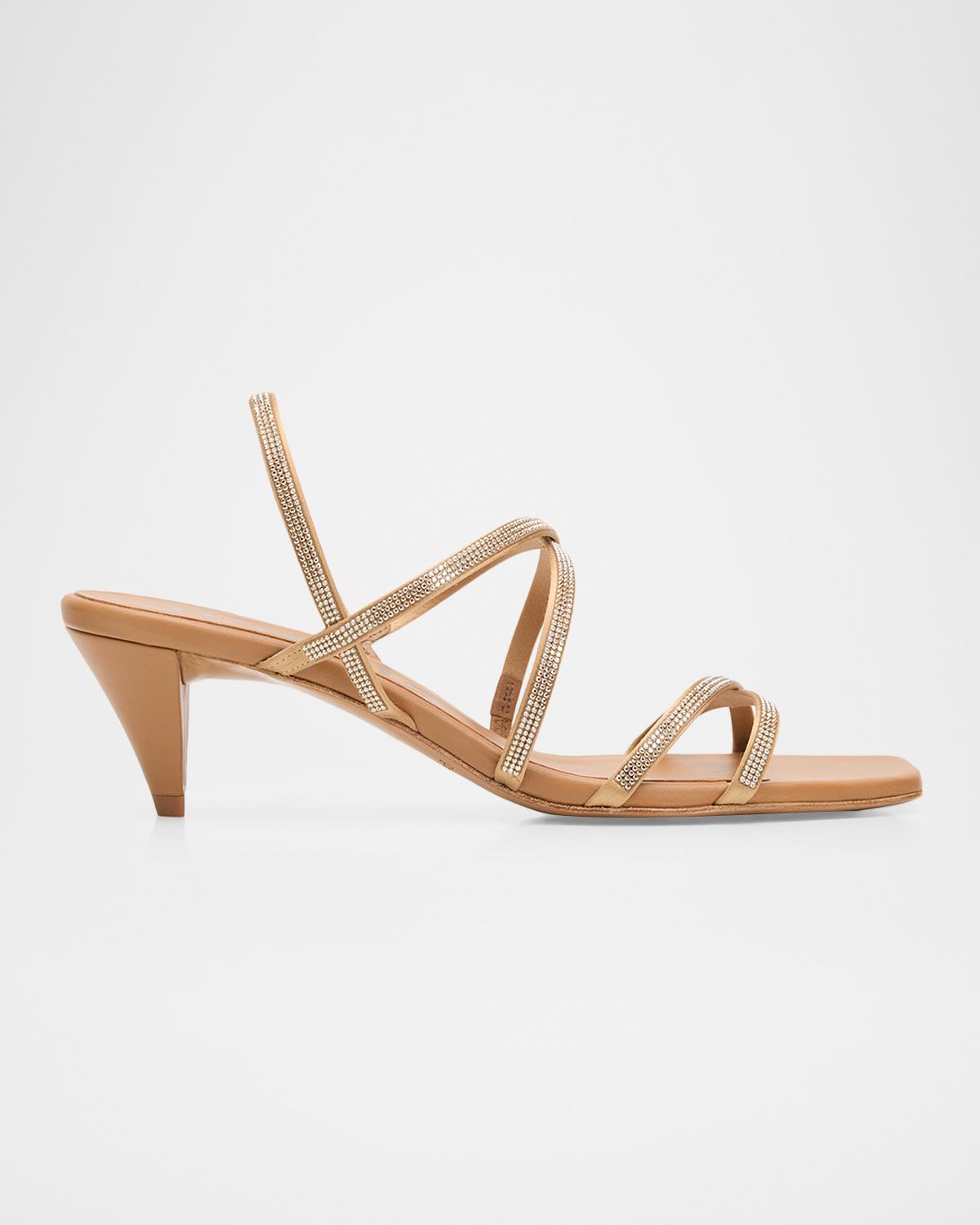 Pedro Garcia 45mm Aday Embellished Satin Slingback Sandals