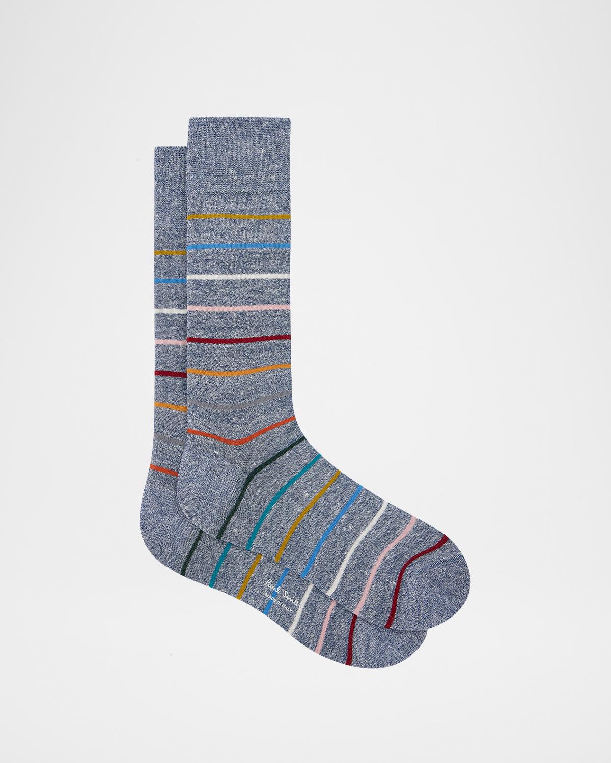 Paul Smith Men's Block Signature Stripe Crew Socks