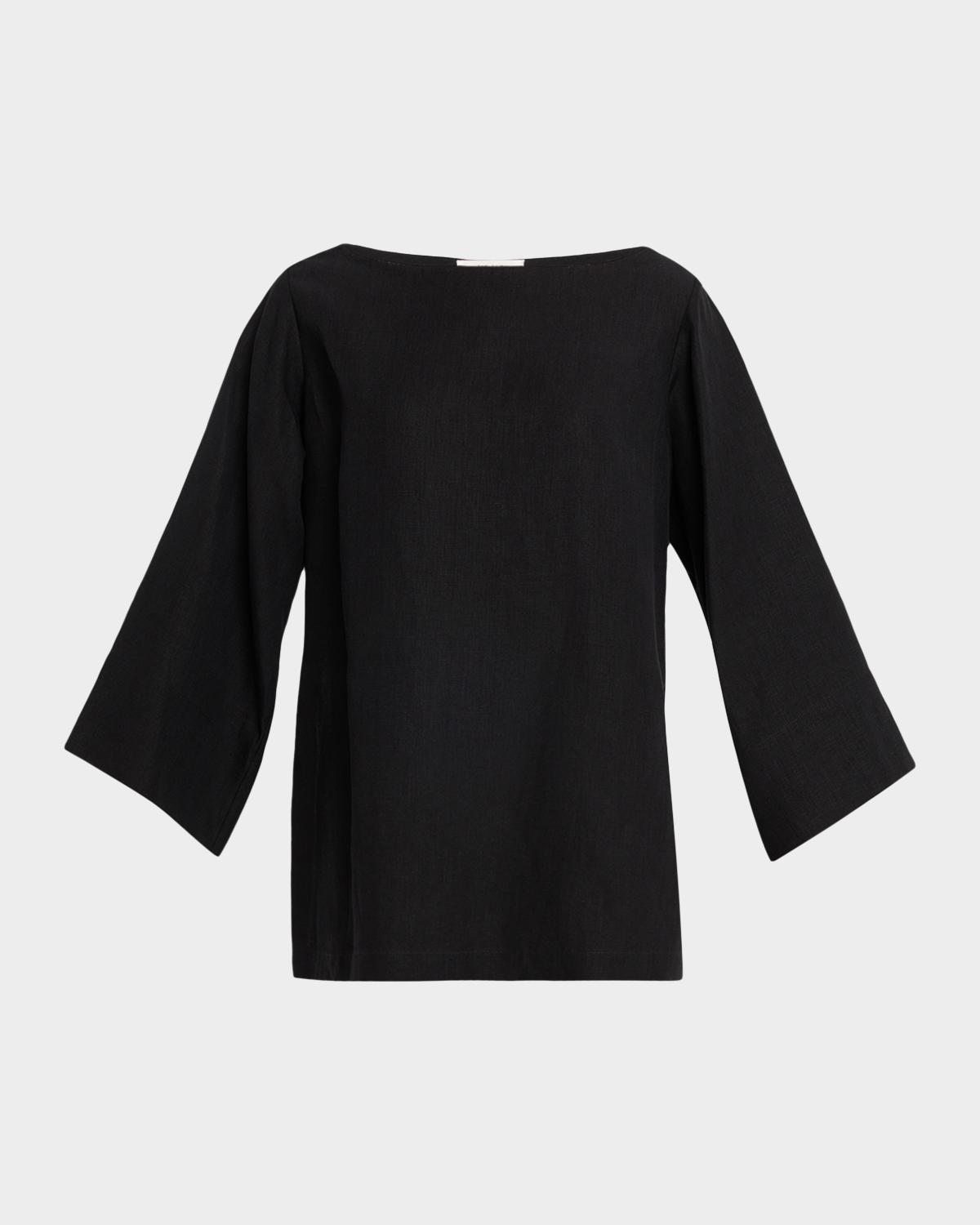 The Row Junia Boat-Neck Linen Top