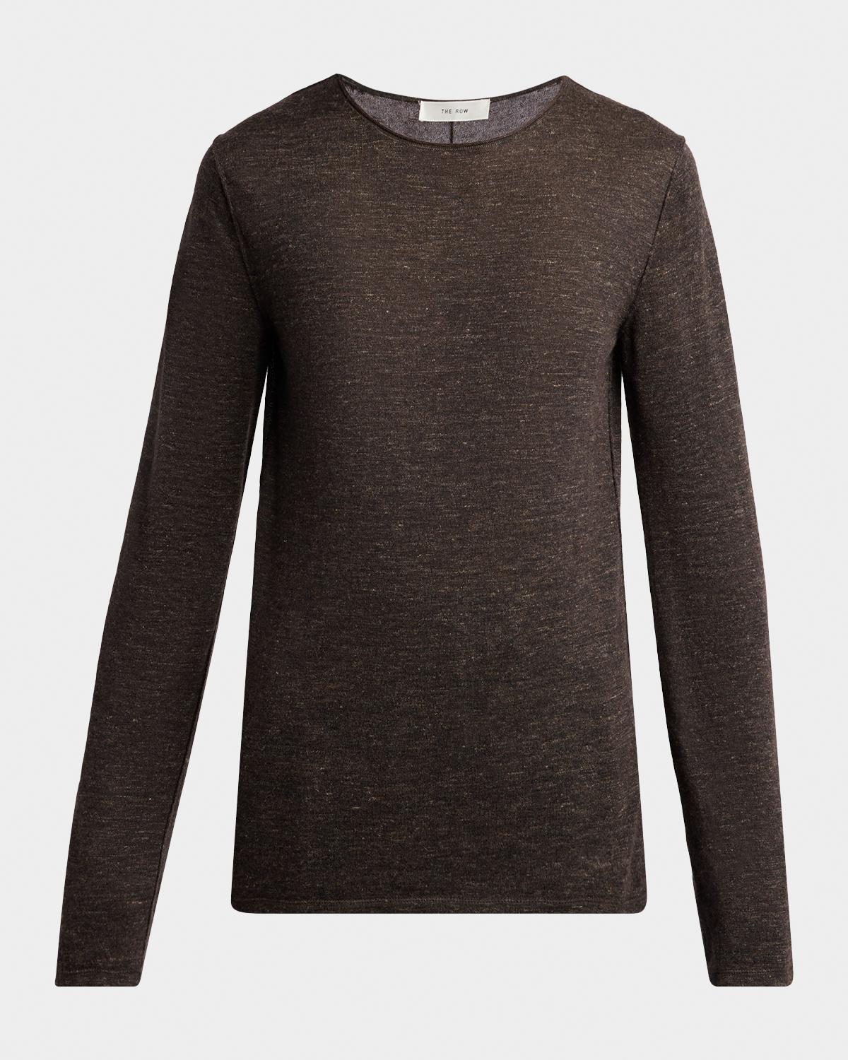 The Row Nile Cashmere, Silk, and Linen Long-Sleeve Top