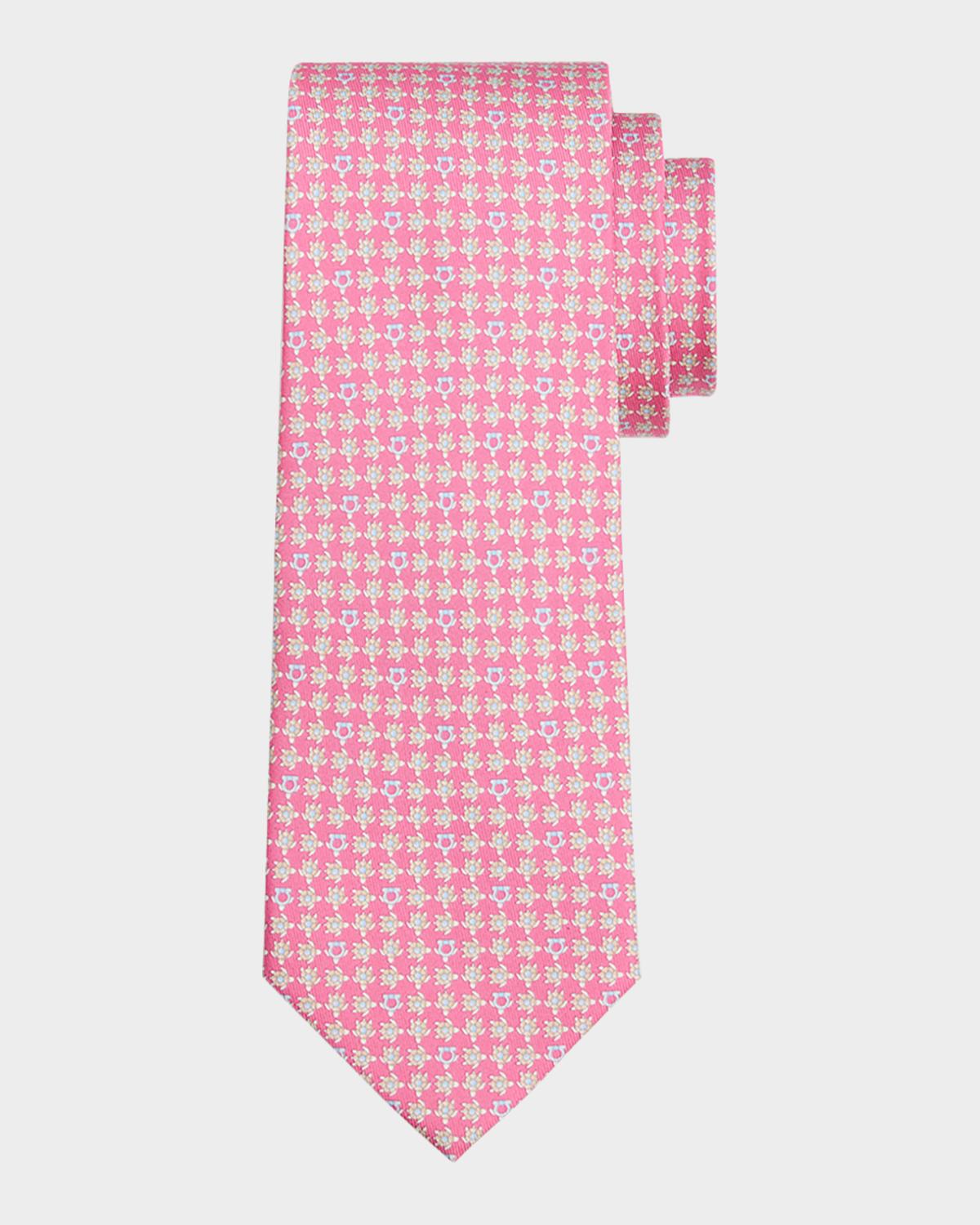 FERRAGAMO Men's Printed Silk Twill Tie