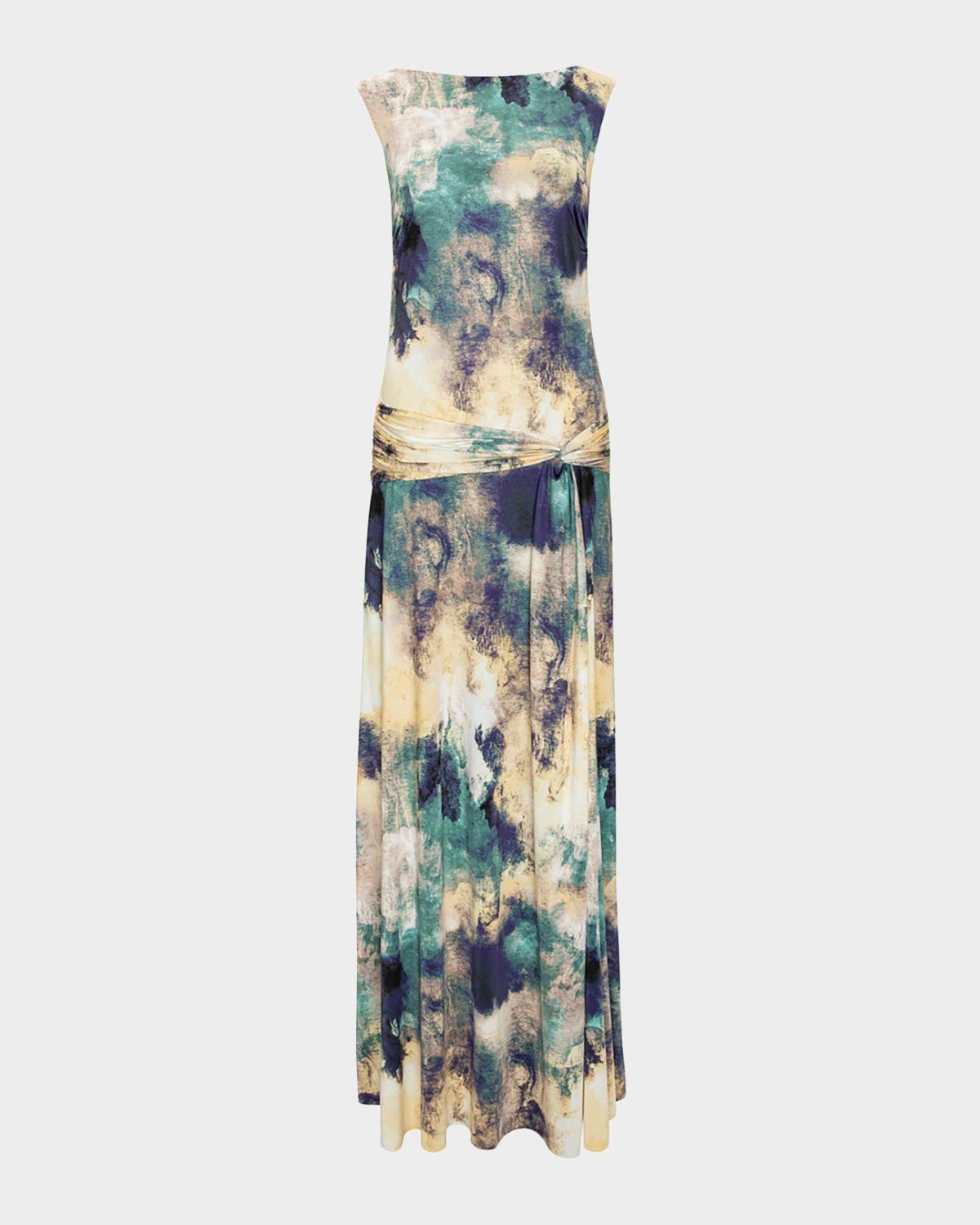 MISA Los Angeles Safira Abstract Jersey Maxi Dress