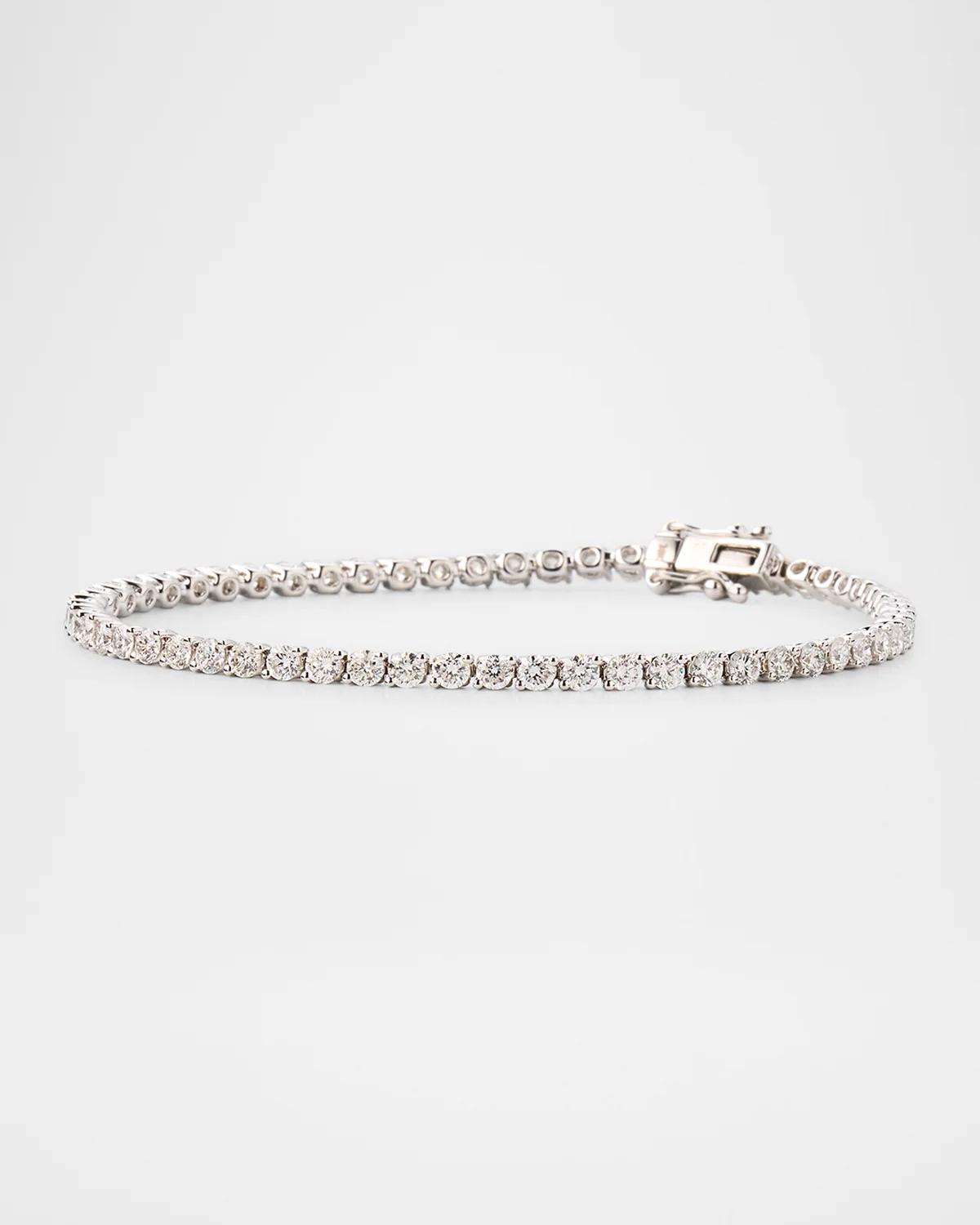 18K White Gold &amp; 3.62 TCW Diamond Tennis Bracelet
