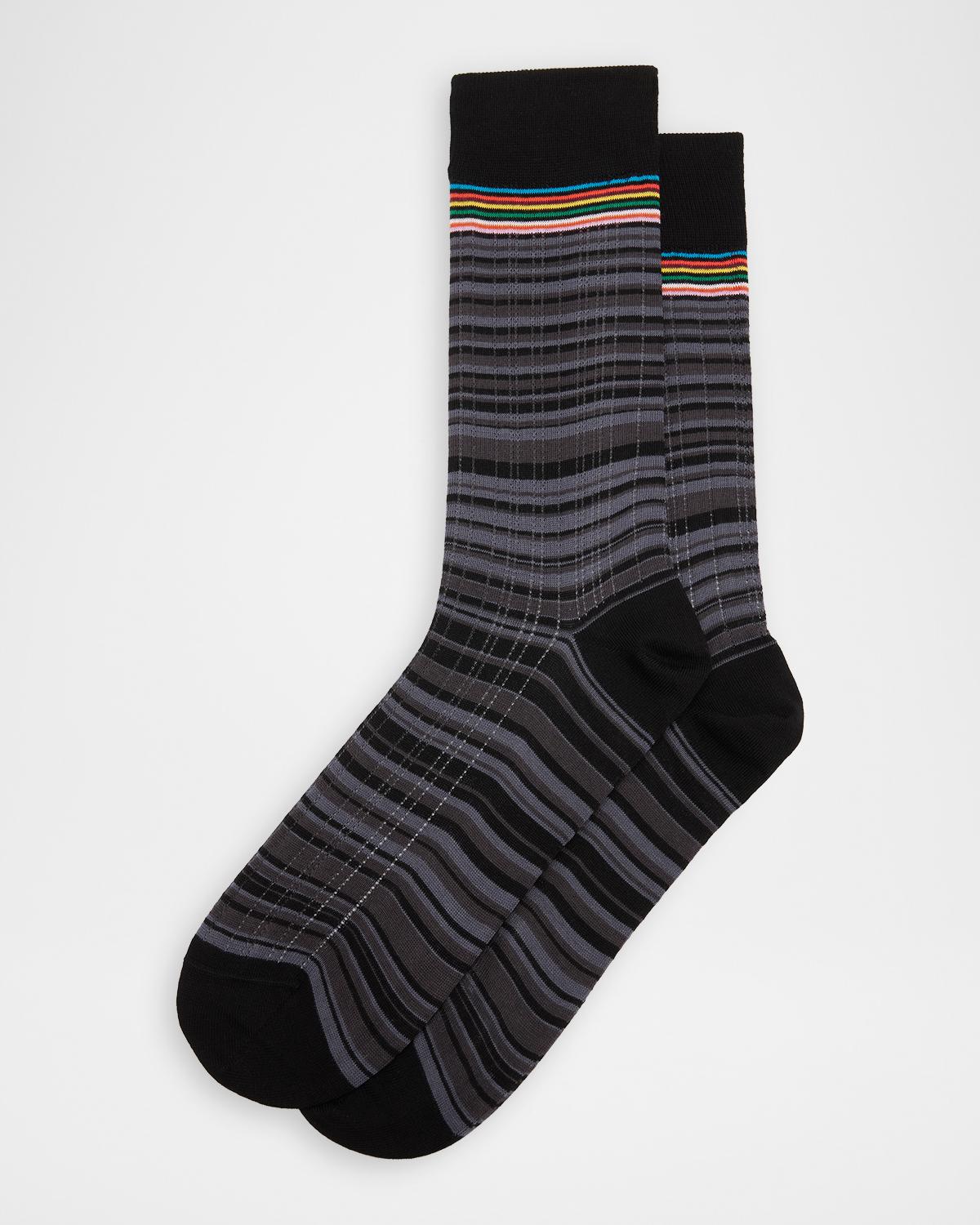 Paul Smith Men's Maury Signature Stripe Mid-Calf Socks