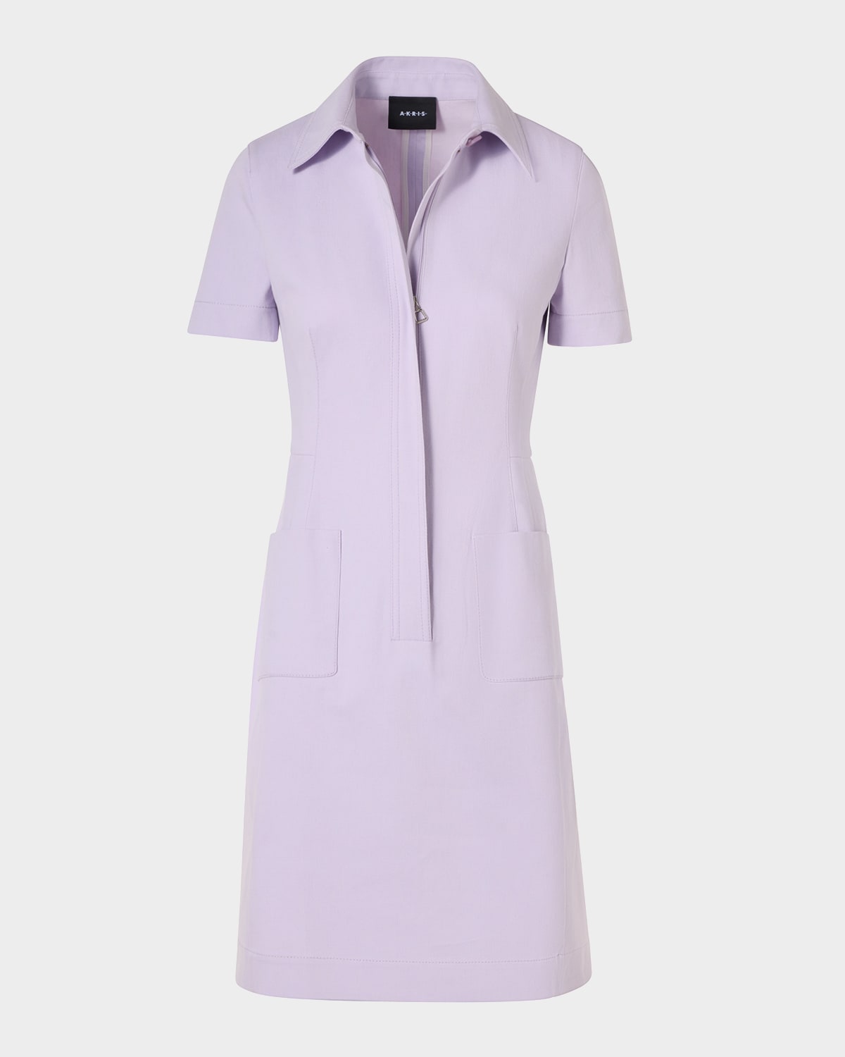 Akris Stretch Denim Mini Tunic Dress In Purple