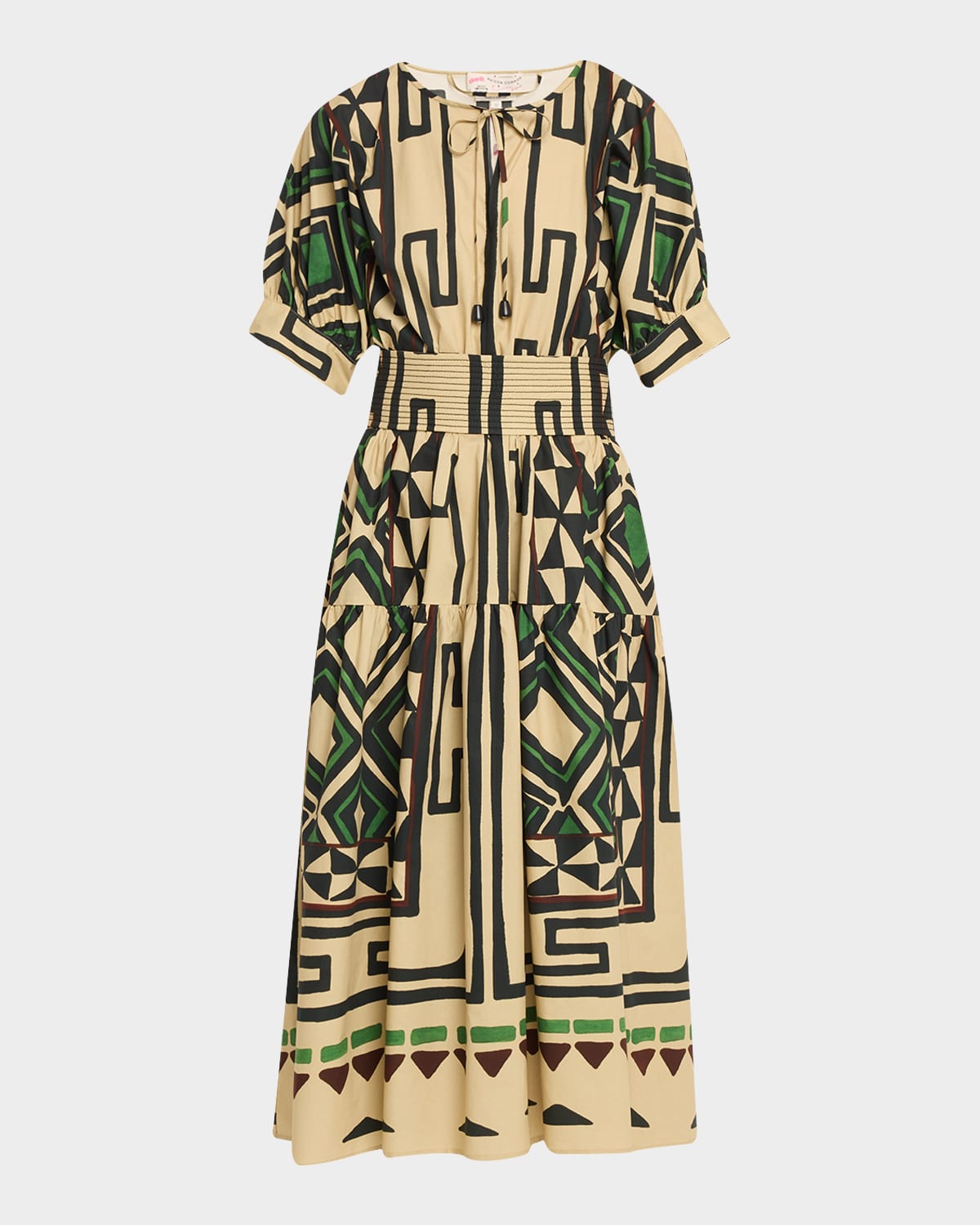 Maison Common Abstract Cotton Short-Sleeve Midi Dress