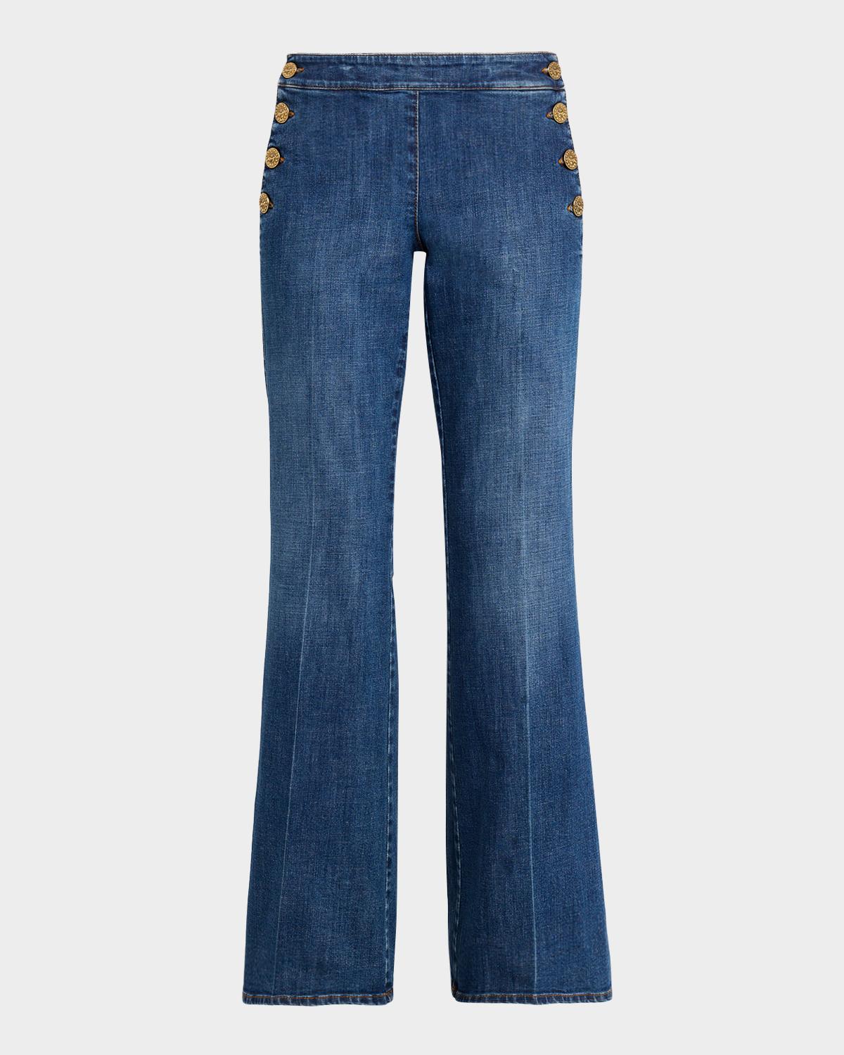 Maison Common Mid-Rise Flare Sailor Jeans