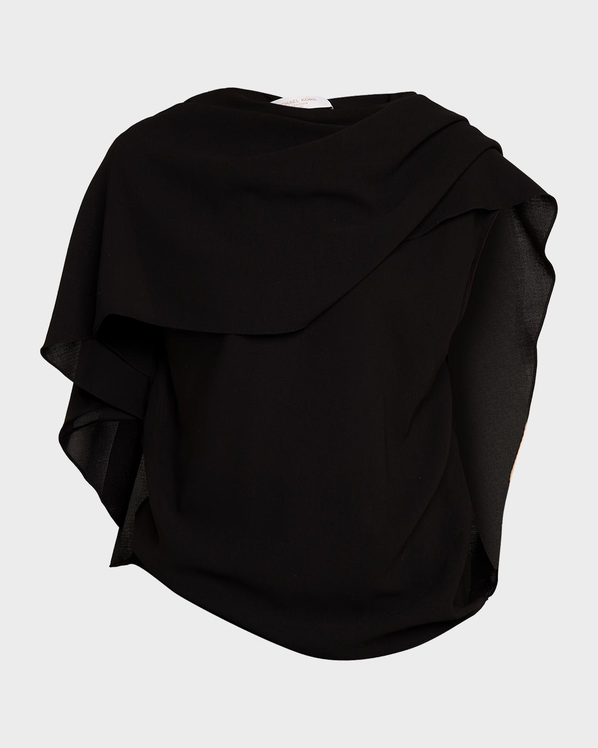 Michael Kors Collection Fluid Wool Cape Top