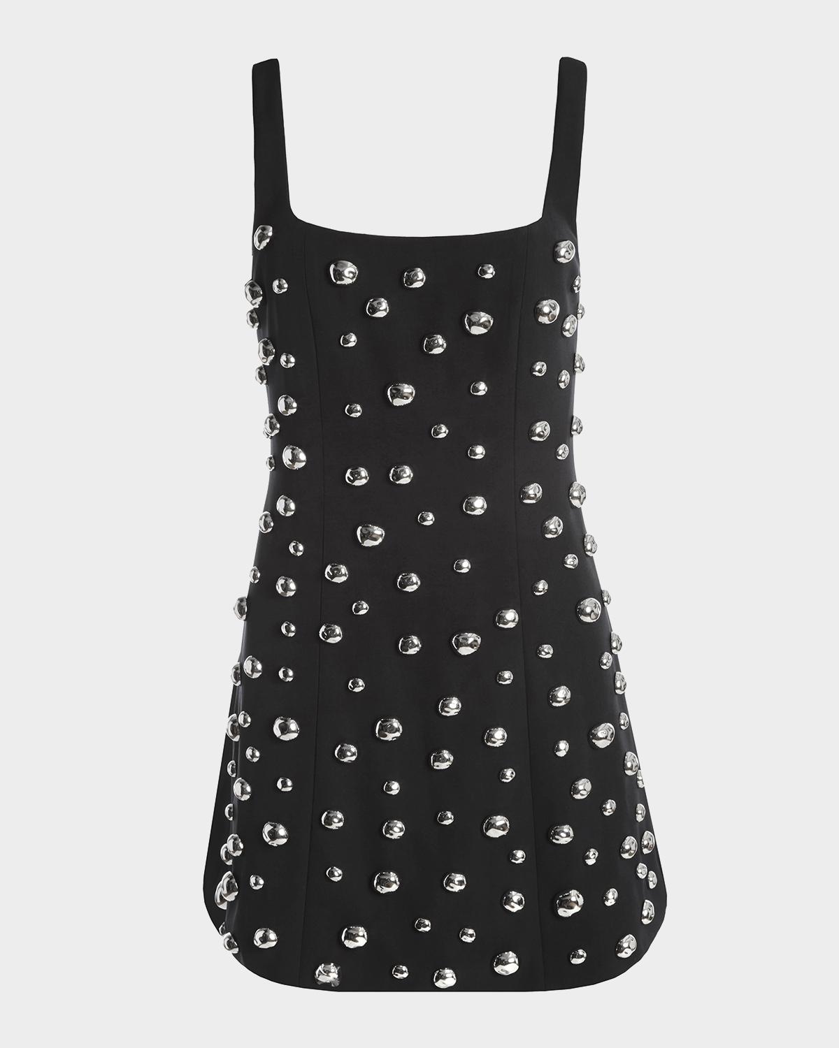 Kate Barton Sleeveless Bubble-Embellished Mini Dress