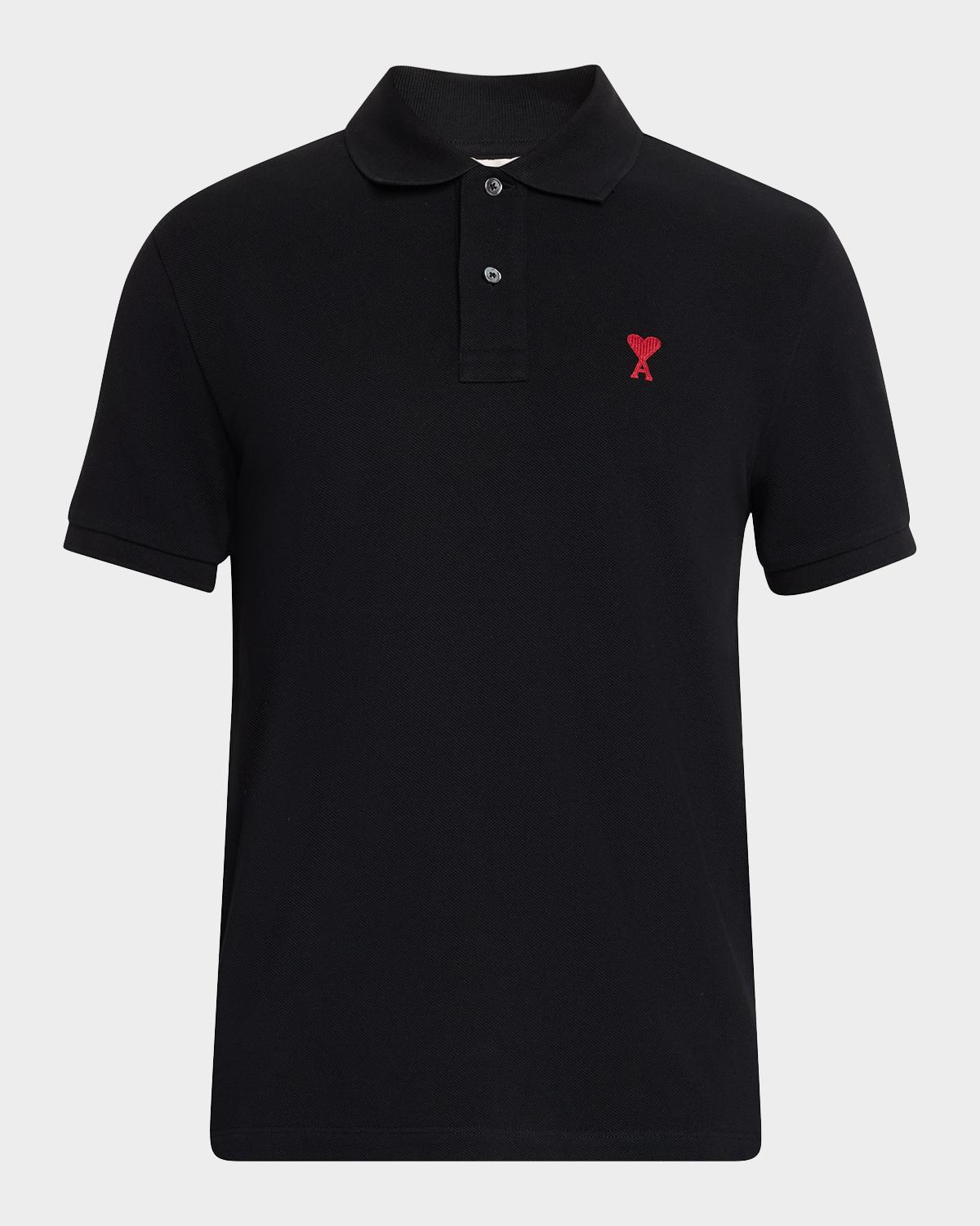 Ami Alexandre Mattiussi Men & Apos;s Ami De Coeur Cotton Polo Shirt In Noir