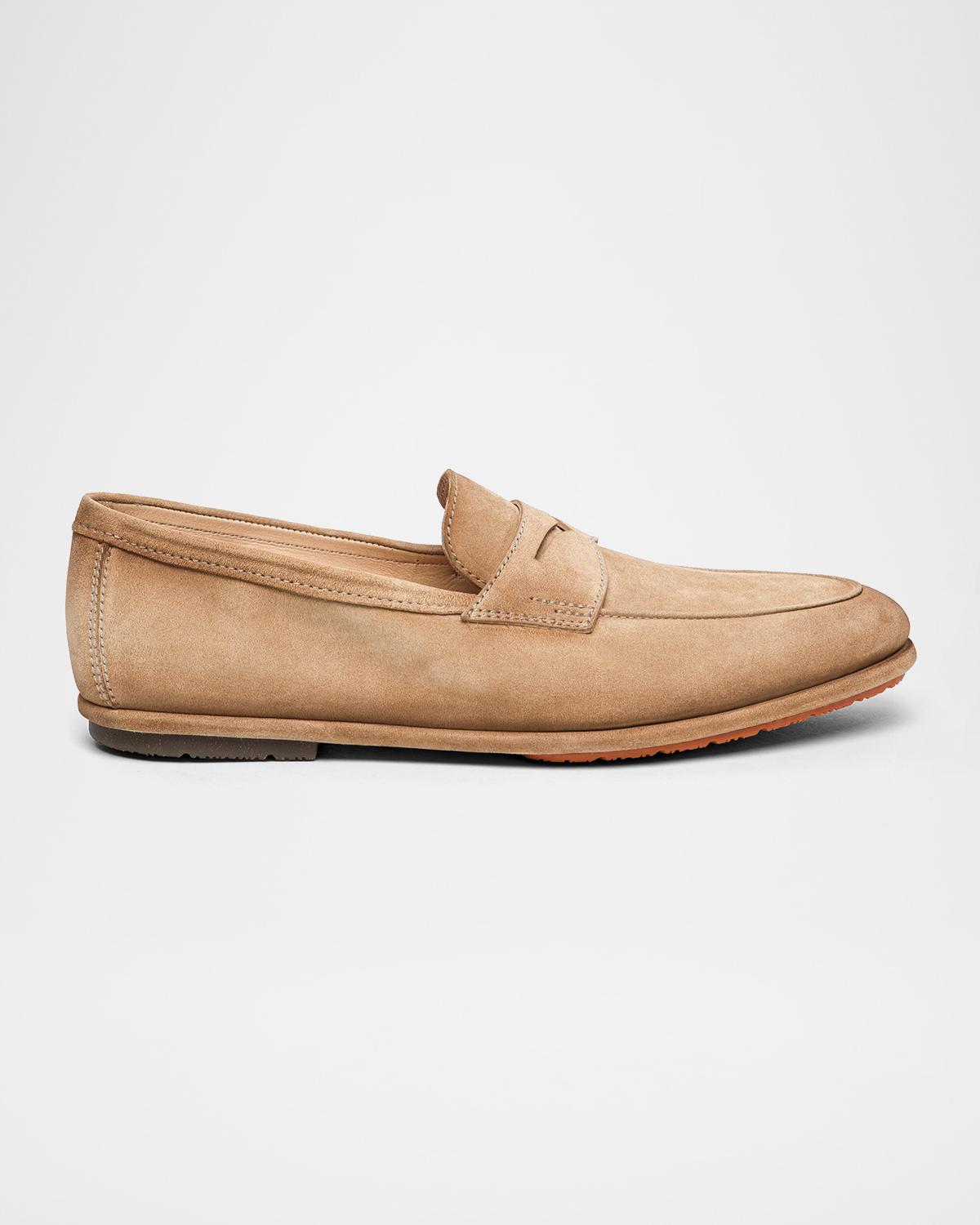 Santoni Men's Carlo Burnished Suede Driving Shoes