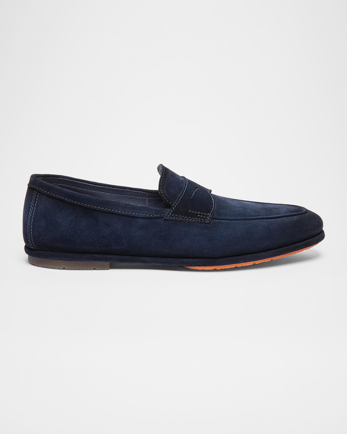 Santoni Men's Carlo Burnished Suede Driving Shoes
