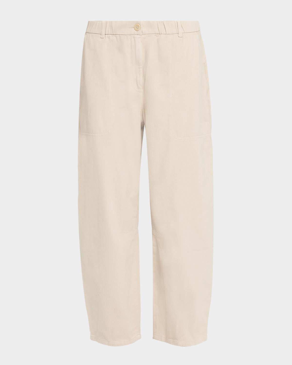Eileen Fisher Cropped Organic Cotton-Blend Lantern Pants