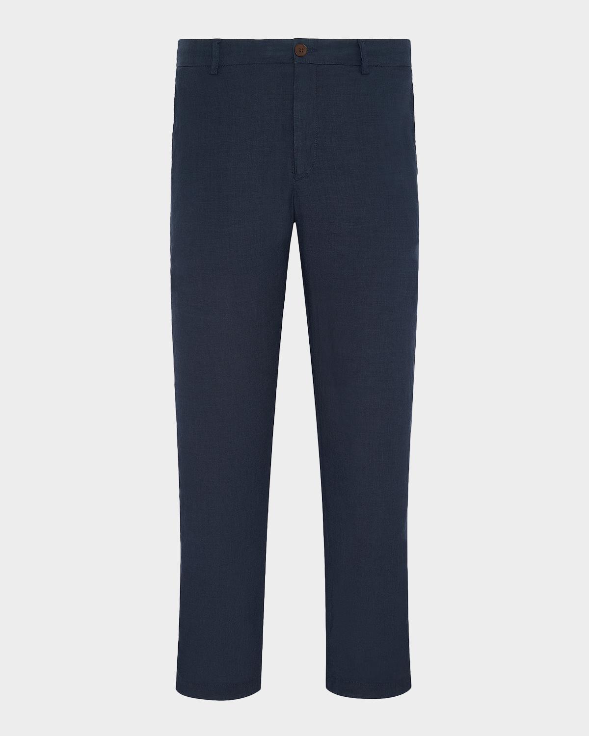 Onia Men's Stretch Linen Flat-Front Trousers