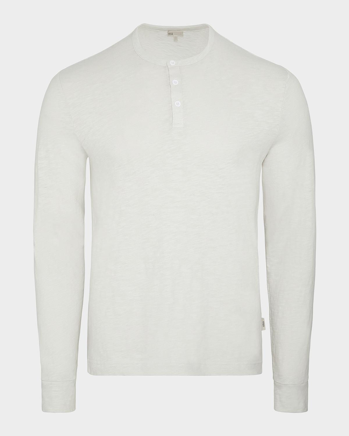 Onia Men's Slub Cotton Long-Sleeve Henley