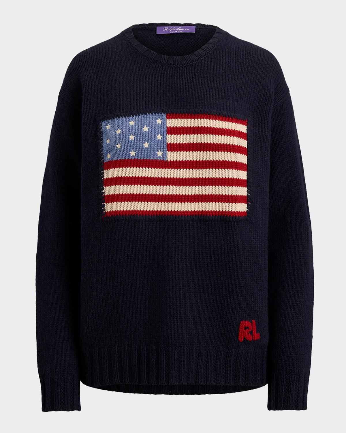 Ralph Lauren Collection Flag Cashmere Crewneck Sweater