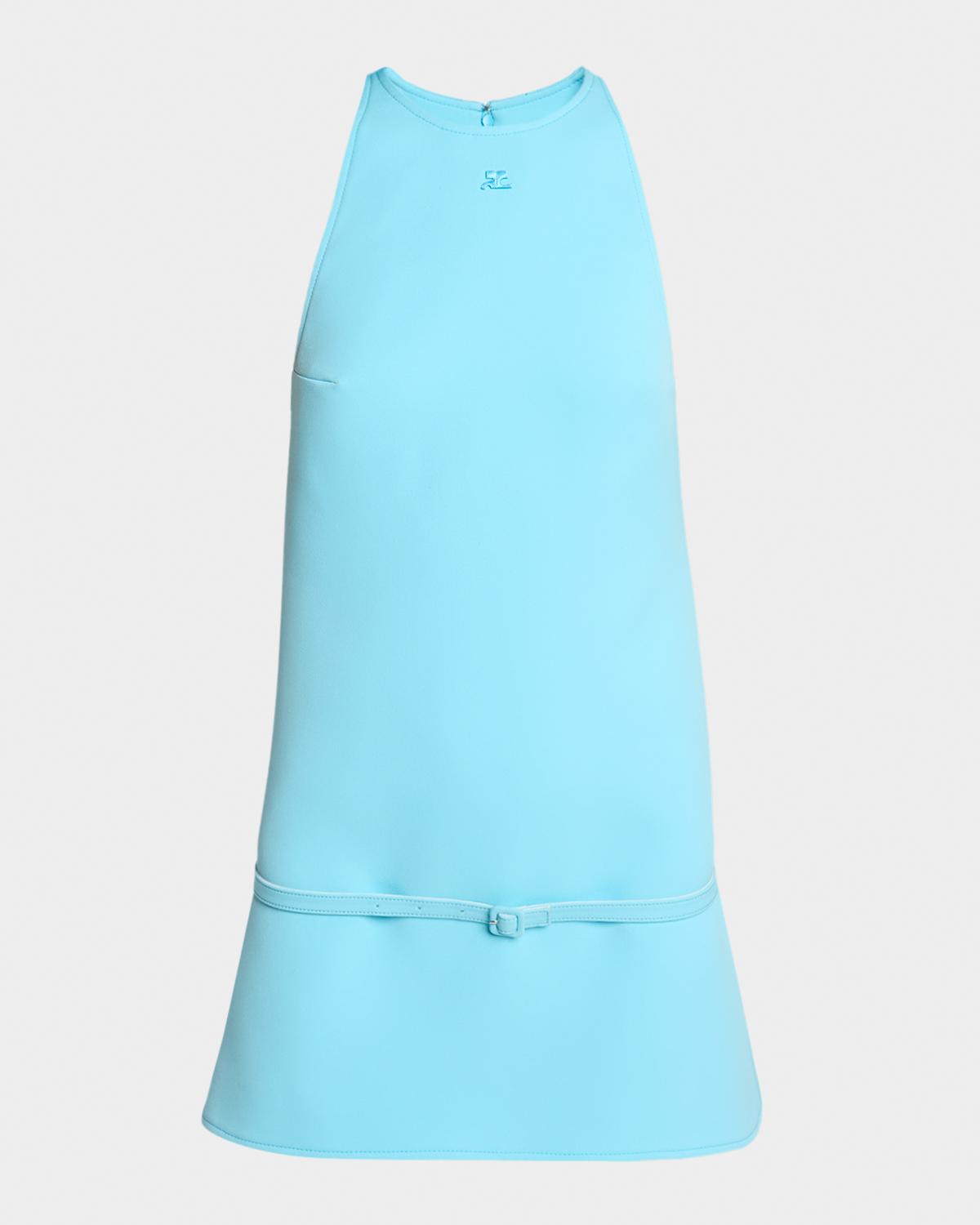 Courreges Belted Twill A-Line Minidress