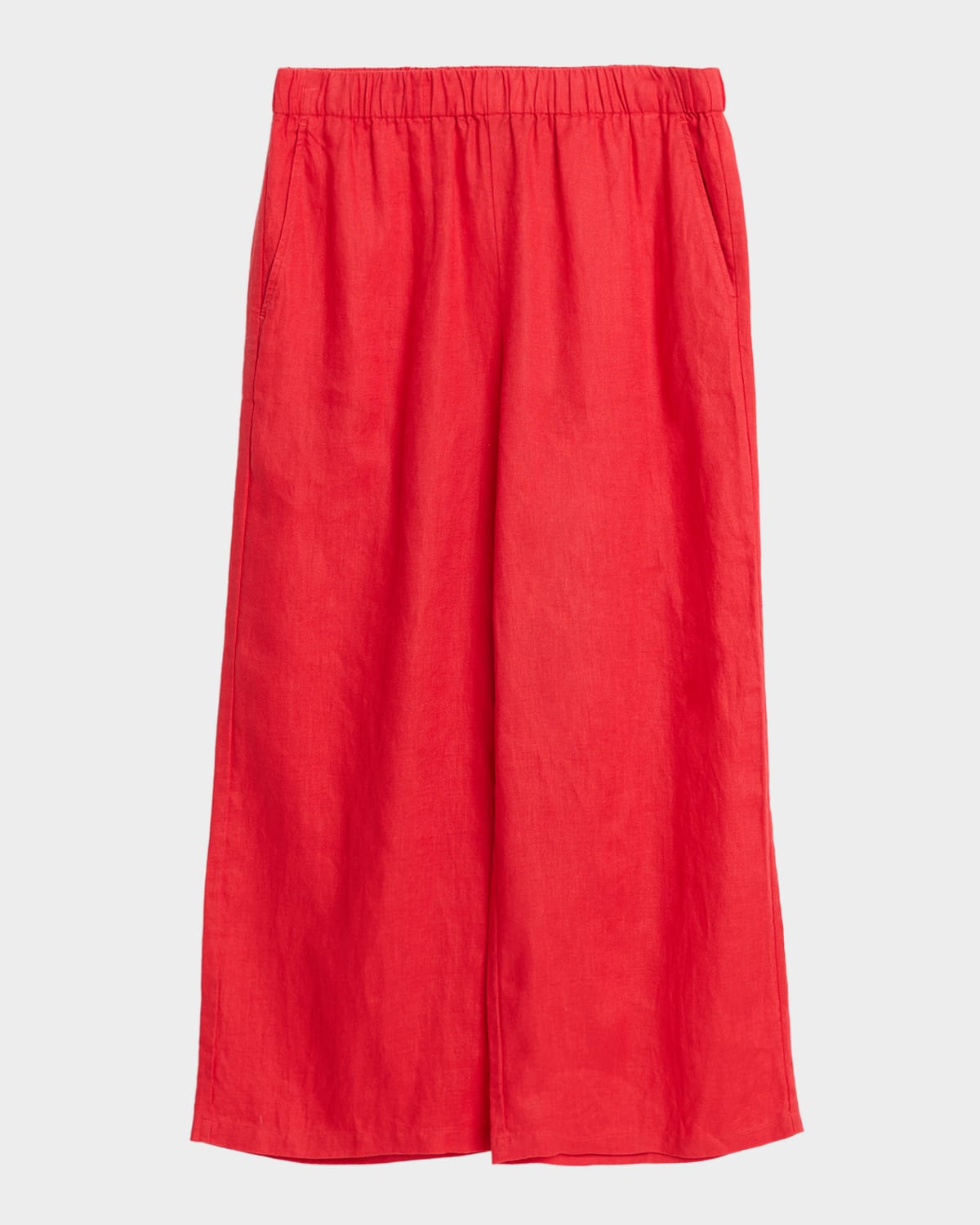 Eileen Fisher Wide-Leg Organic Linen Ankle Pants