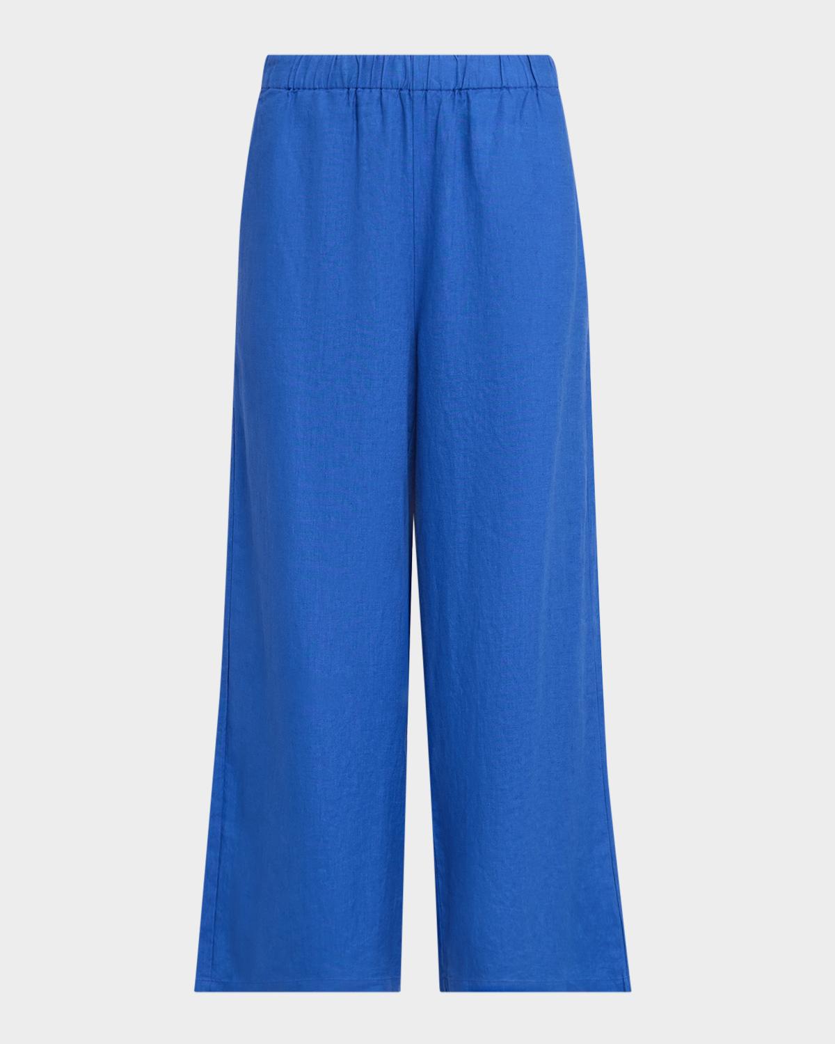 Eileen Fisher Wide-Leg Organic Linen Ankle Pants