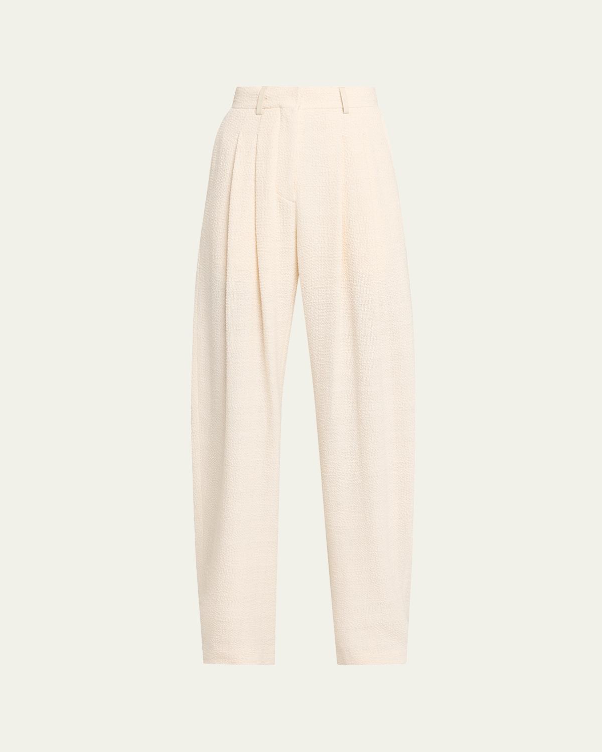 Nanushka Seka Cotton Linen Tweed Tapered Tailoring Pants